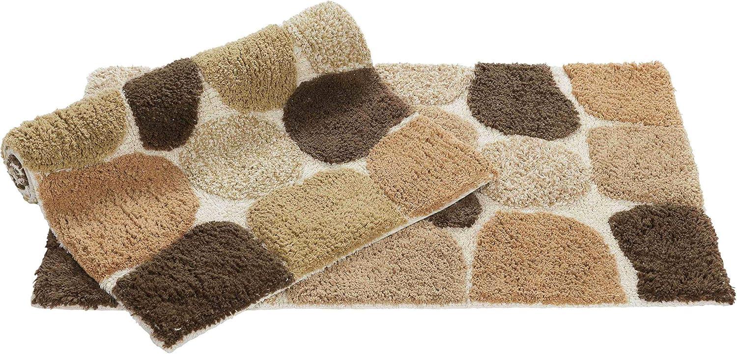 Chesapeake  Pebbles 2pc Bath Rug Set Khaki 20"x32" & 20"x32" Same Size Set