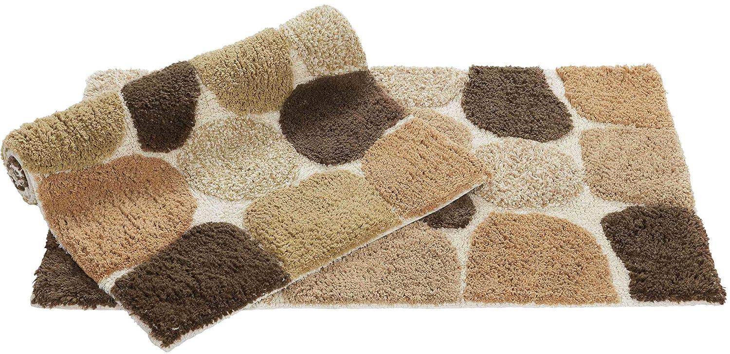 Chesapeake  Pebbles 2pc Bath Rug Set Khaki 20"x32" & 20"x32" Same Size Set