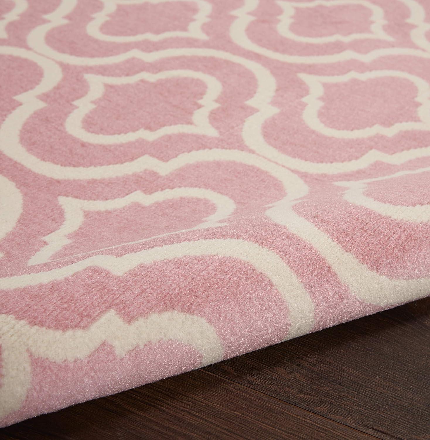 Nourison Jubilant Modern Moroccan Pink 7' x 10' Area Rug, (7' x 10')