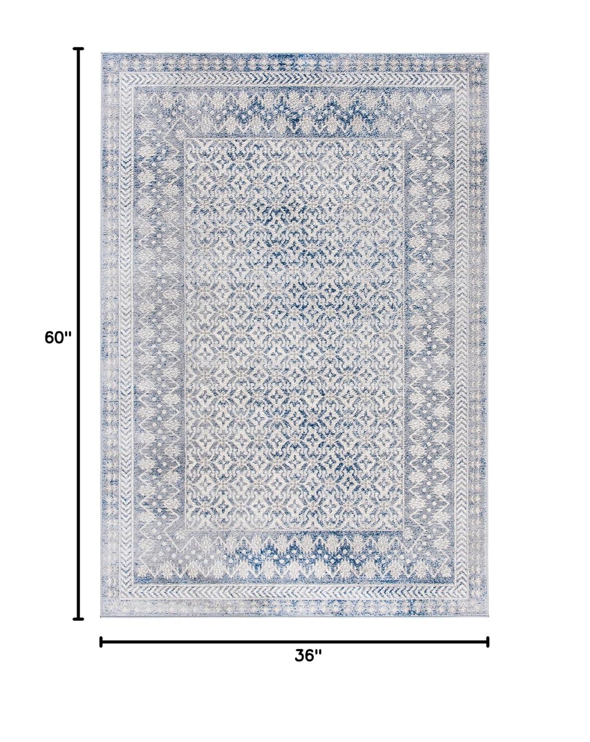 Brentwood BNT899 Power Loomed Indoor Accent Rug - Ivory/Light Grey - 3'x5' - Safavieh