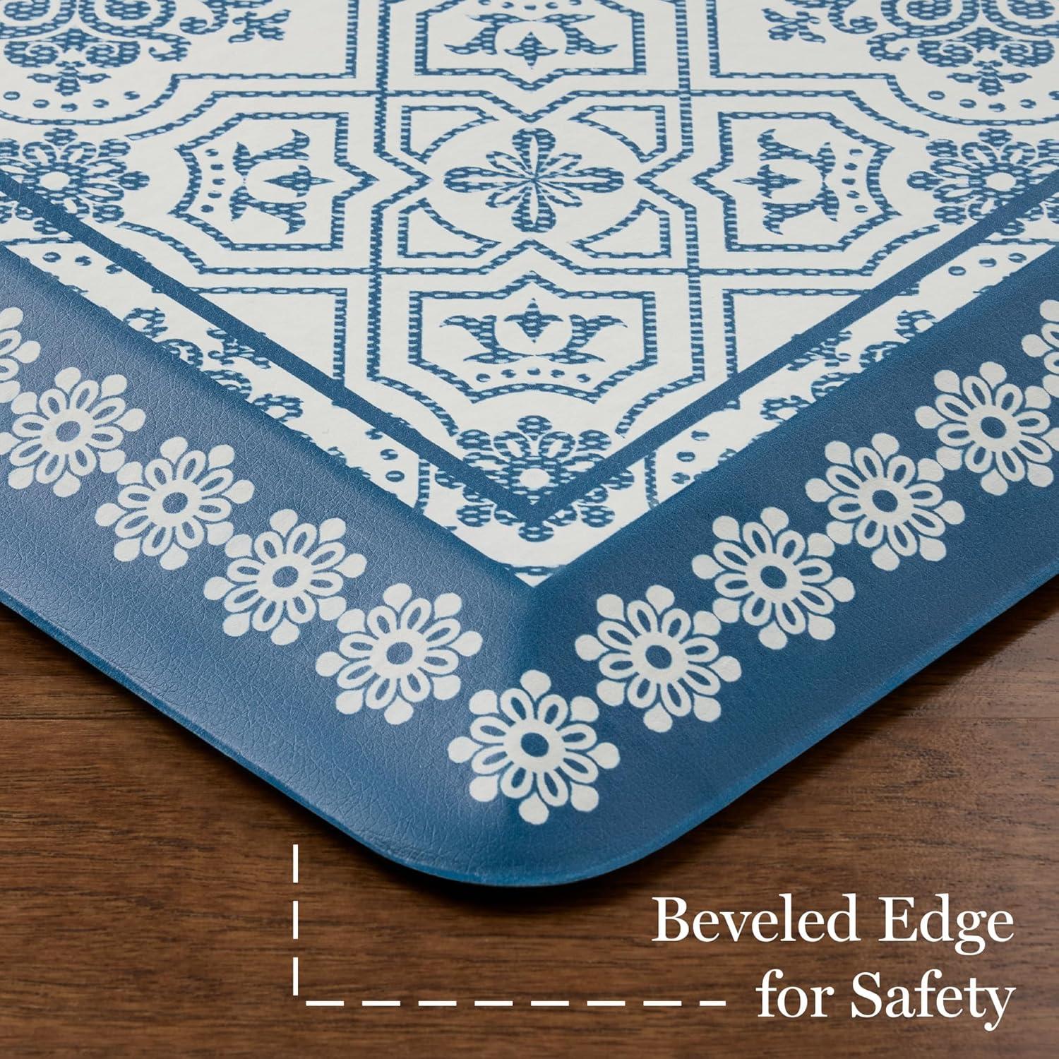 Martha Stewart MARTHA STEWART Comfort Anti Fatigue Strie Medallion Kitchen Mat 19.6”x39”