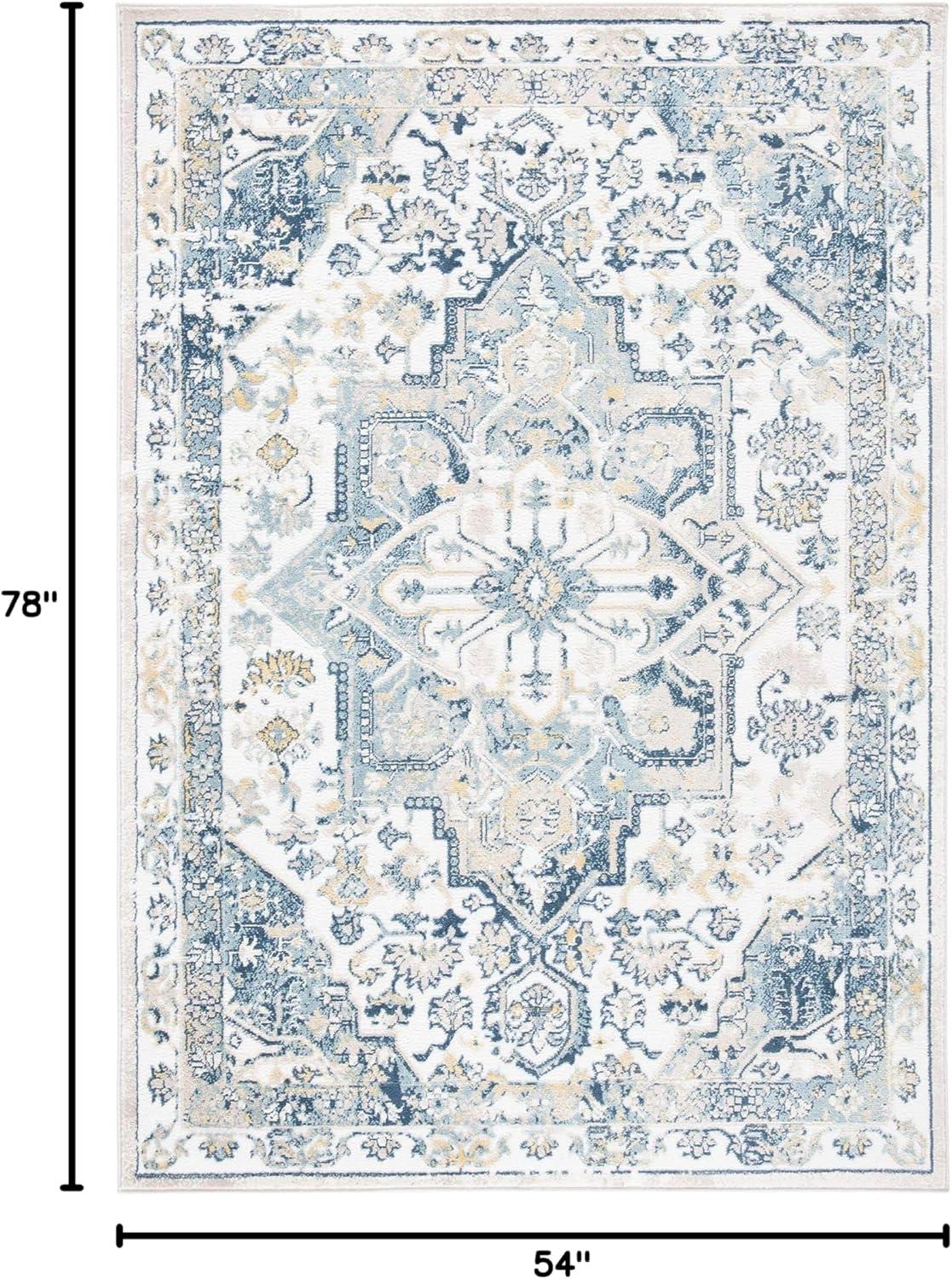 SAFAVIEH Skyler Ottoline Oriental Area Rug, Ivory/Navy, 4'5" x 6'5"