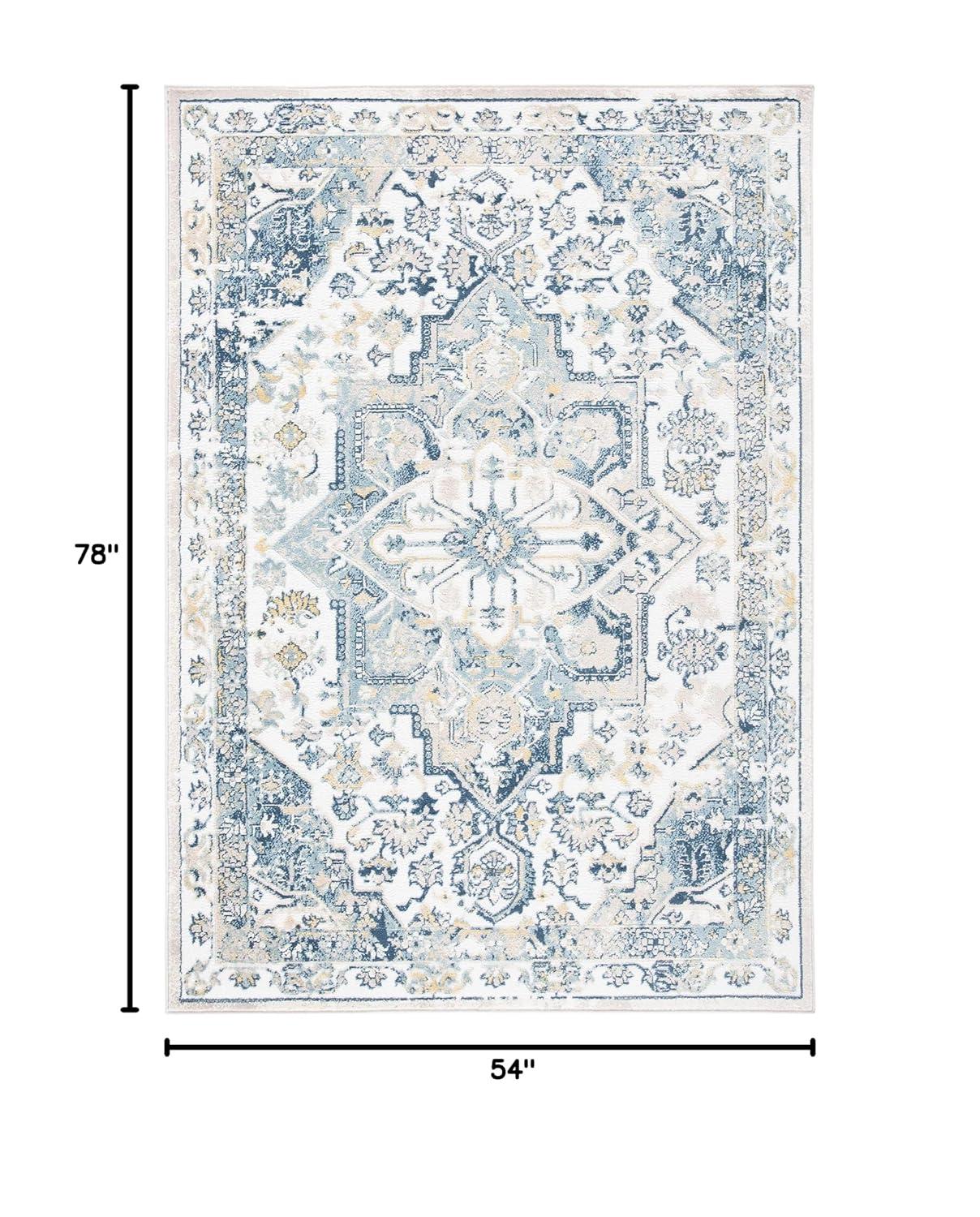 SAFAVIEH Skyler Ottoline Oriental Area Rug, Ivory/Navy, 4'5" x 6'5"