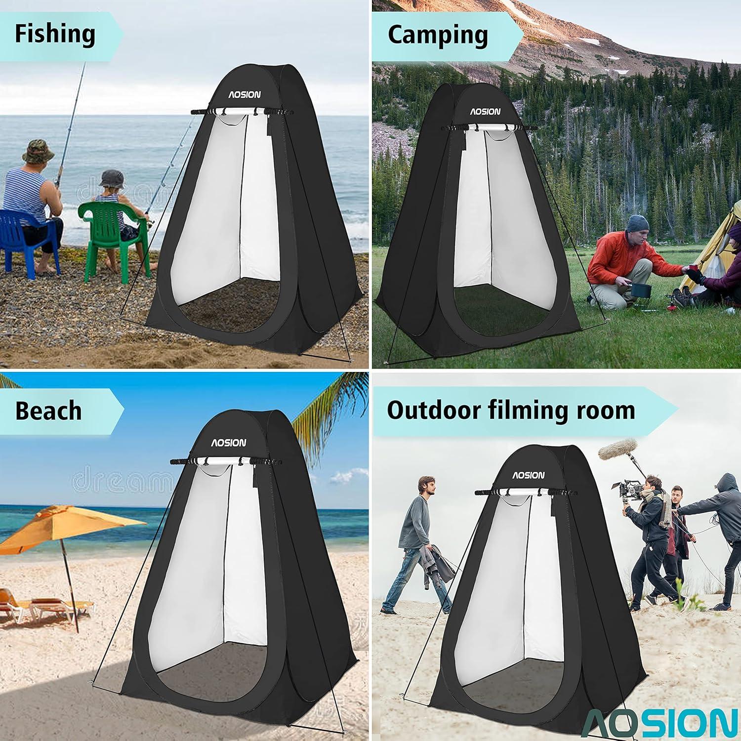 Pop Up Shower Camping Tent, Outdoor Privacy Camp Toilet Tent, Portable Dressing Room with Carrying Bag, Bath Bag for Camping, Hiking