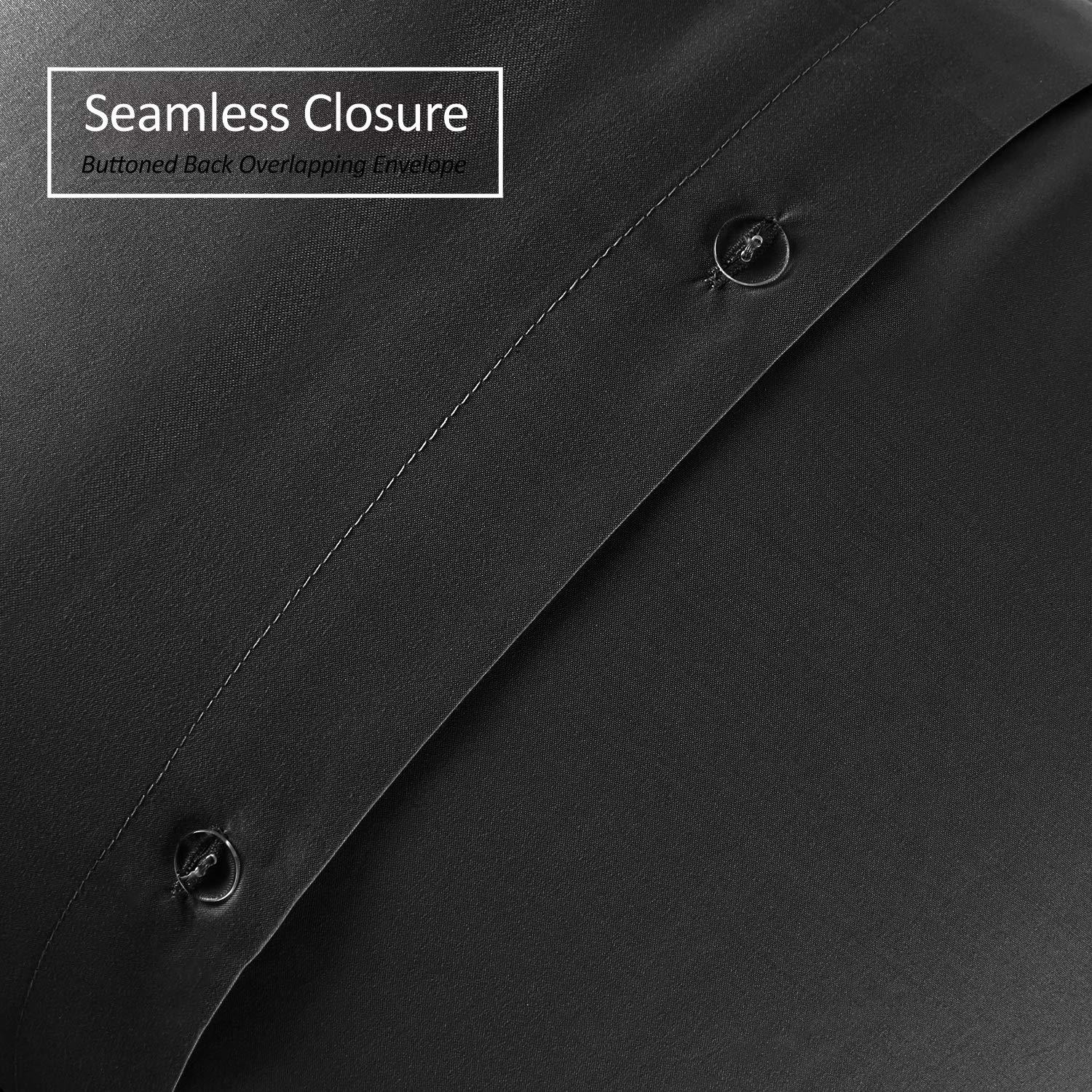 Nestl Pillow Sham Set of 2, Premium 1800 Series Double Brushed Bed Pillow Cases, Black, King 20" X 36"
