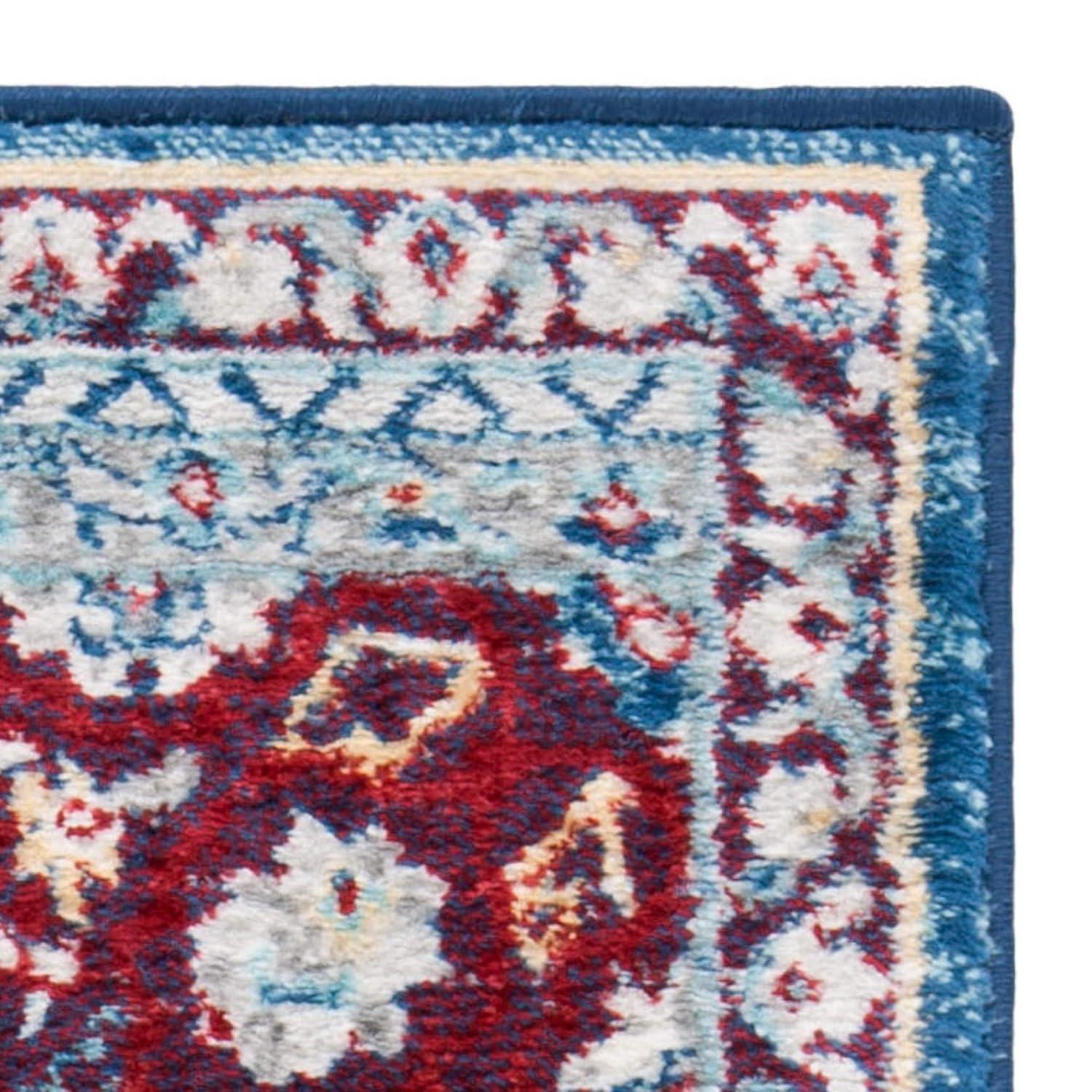SAFAVIEH Brentwood Harland Floral Bordered Area Rug, 6' x 9', Navy/Burgundy
