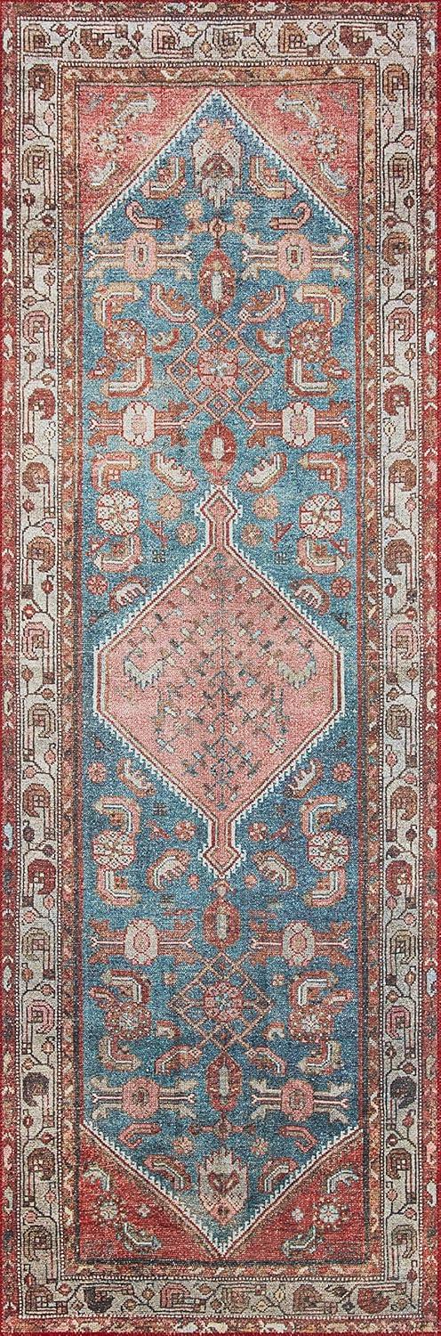 Loloi II Layla LAY-10 Printed Marine / Clay Oriental Area Rug 5'-0" x 7'-6"