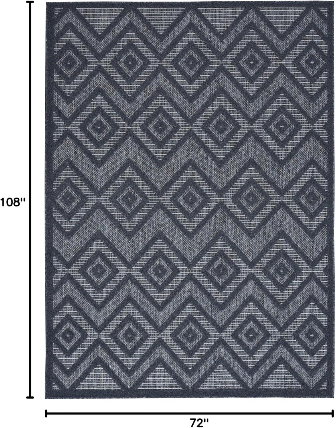 Nourison Versatile Solid Diamond Indoor Outdoor Flatweave Area Rug