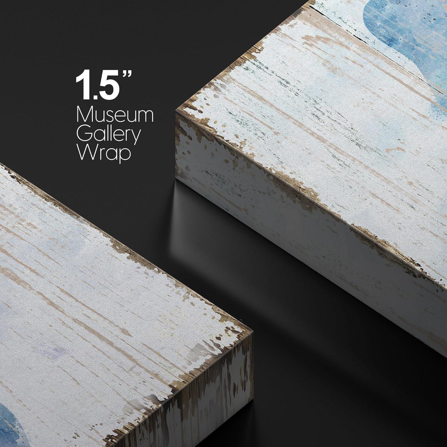 wall26 Canvas Print Wall Art Mermaid Swimming on Watercolor Wood Panels Fantasy & Sci-Fi Ocean Illustrations Modern Art Rustic Scenic Relax/Calm Multicolor for Living Room, Bedroom, Office - 16&q