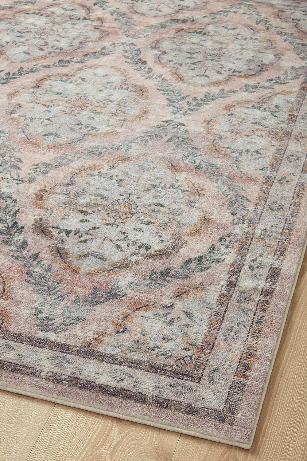 Rifle Paper Co. x Loloi Courtyard Blush Area Rug feat. CloudPile