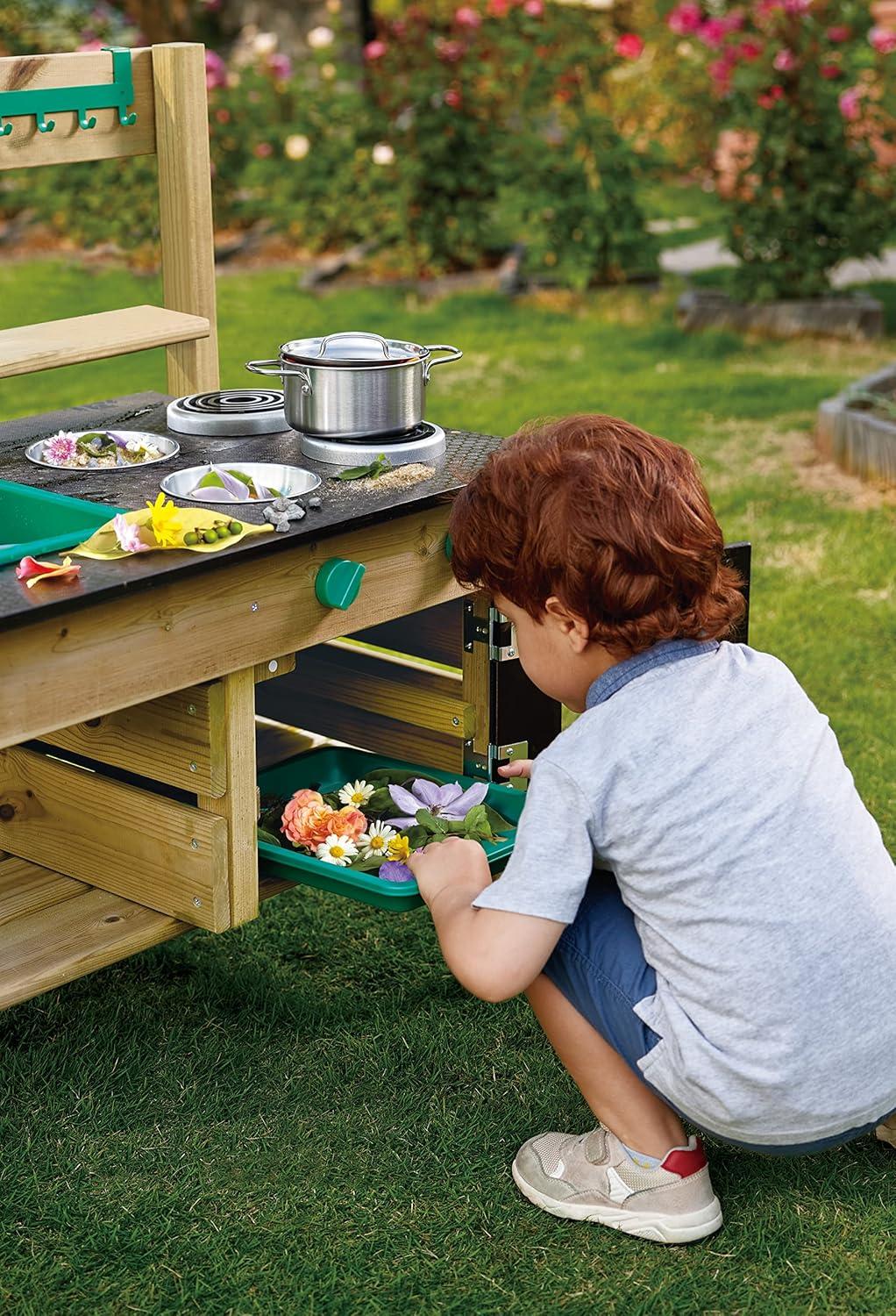 Hape Wood & Stainless Steel Outdoor Play Kitchen With Accessories