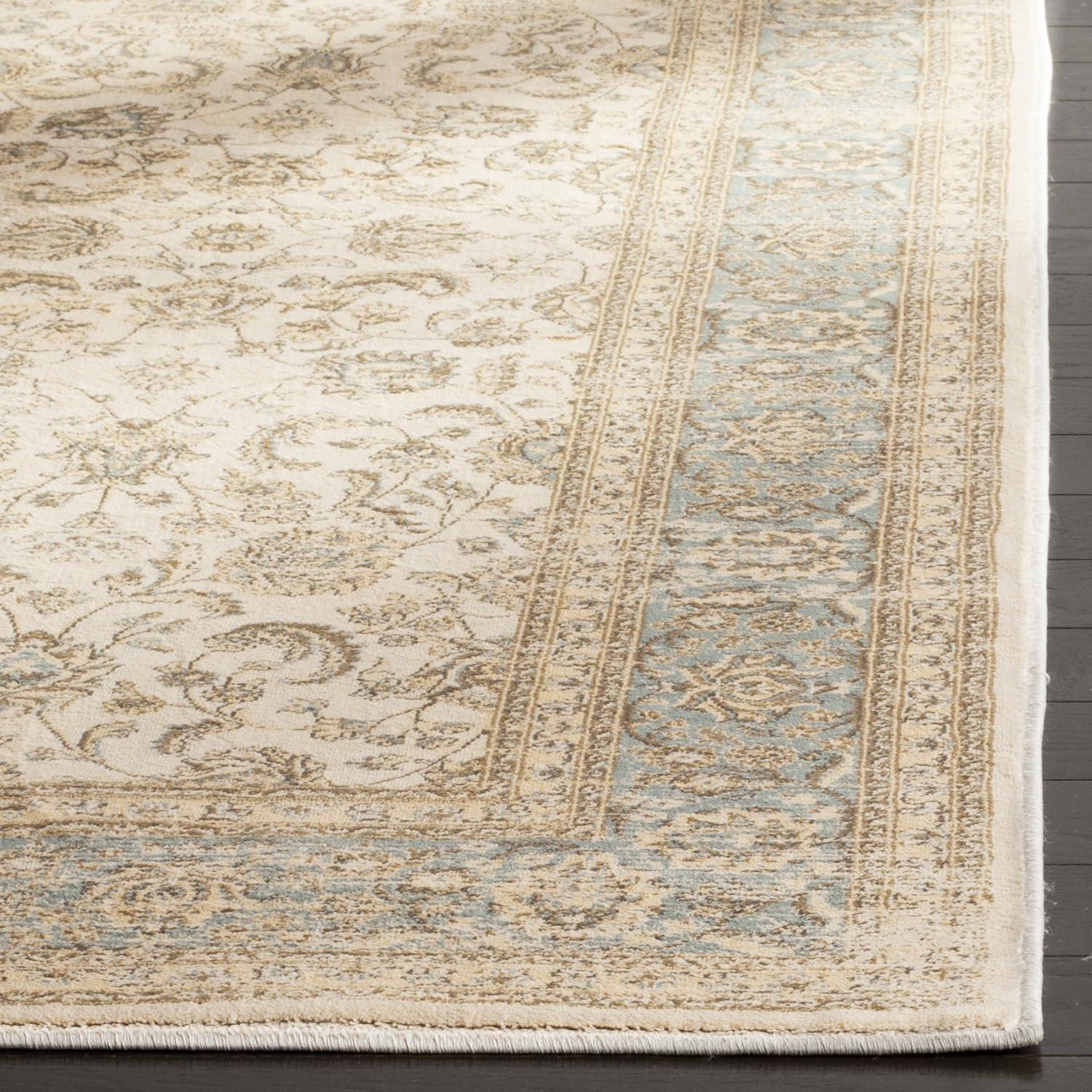 SAFAVIEH Vintage Roseann Traditional Area Rug, Ivory/Light Blue, 4' x 5'7"