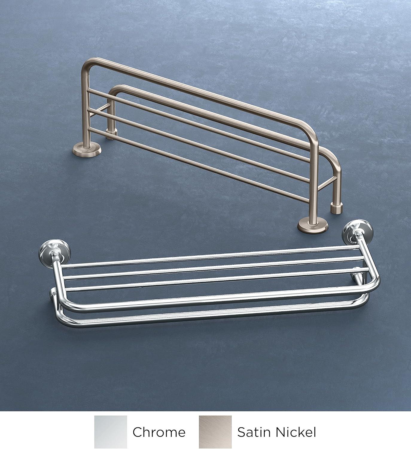 Designer II Wall Mounted Stainless Steel Towel Rack | Bathroom Towel Shelf with Towel Bar