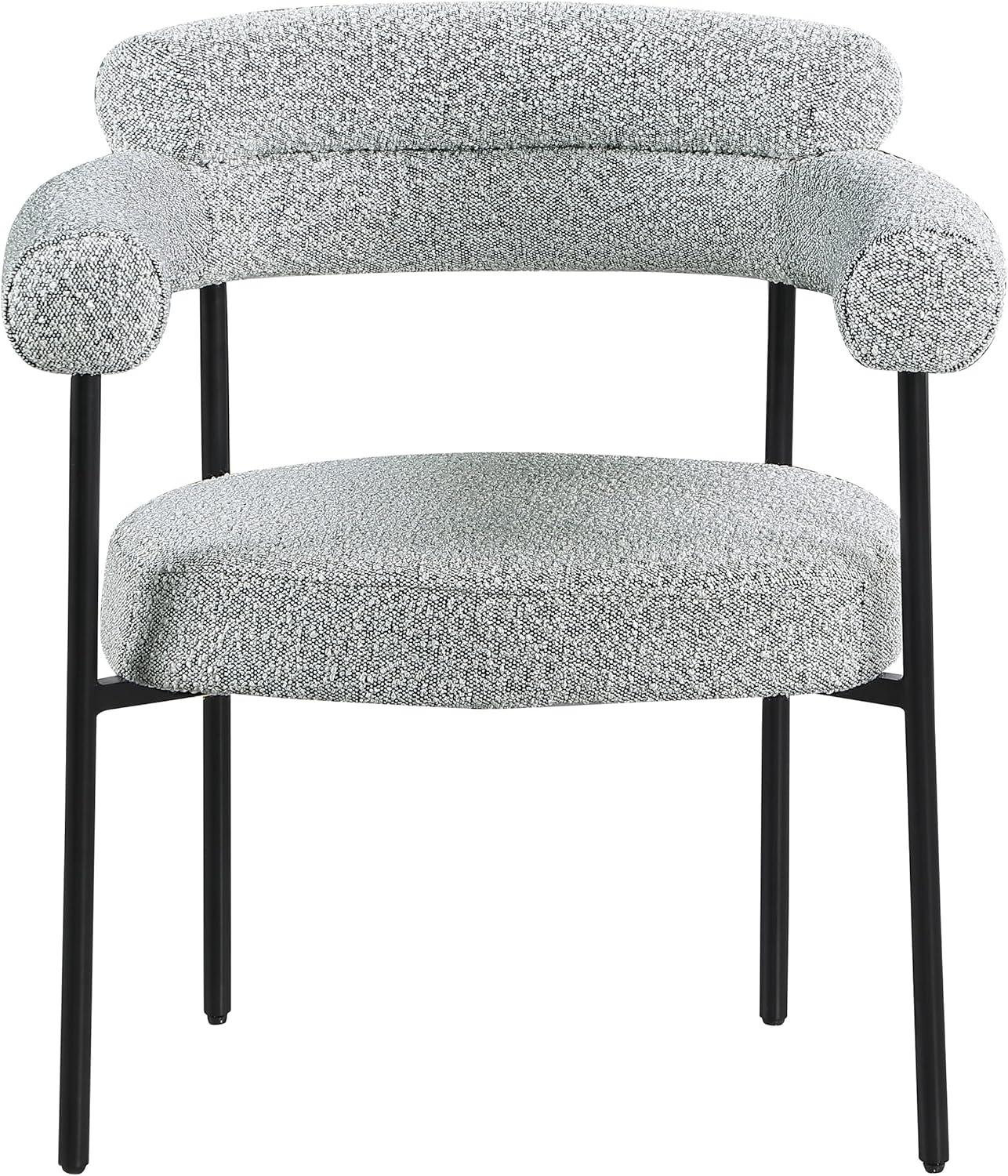 Meridian Furniture Blake Grey Boucle Fabric Dining Chair Set of 2