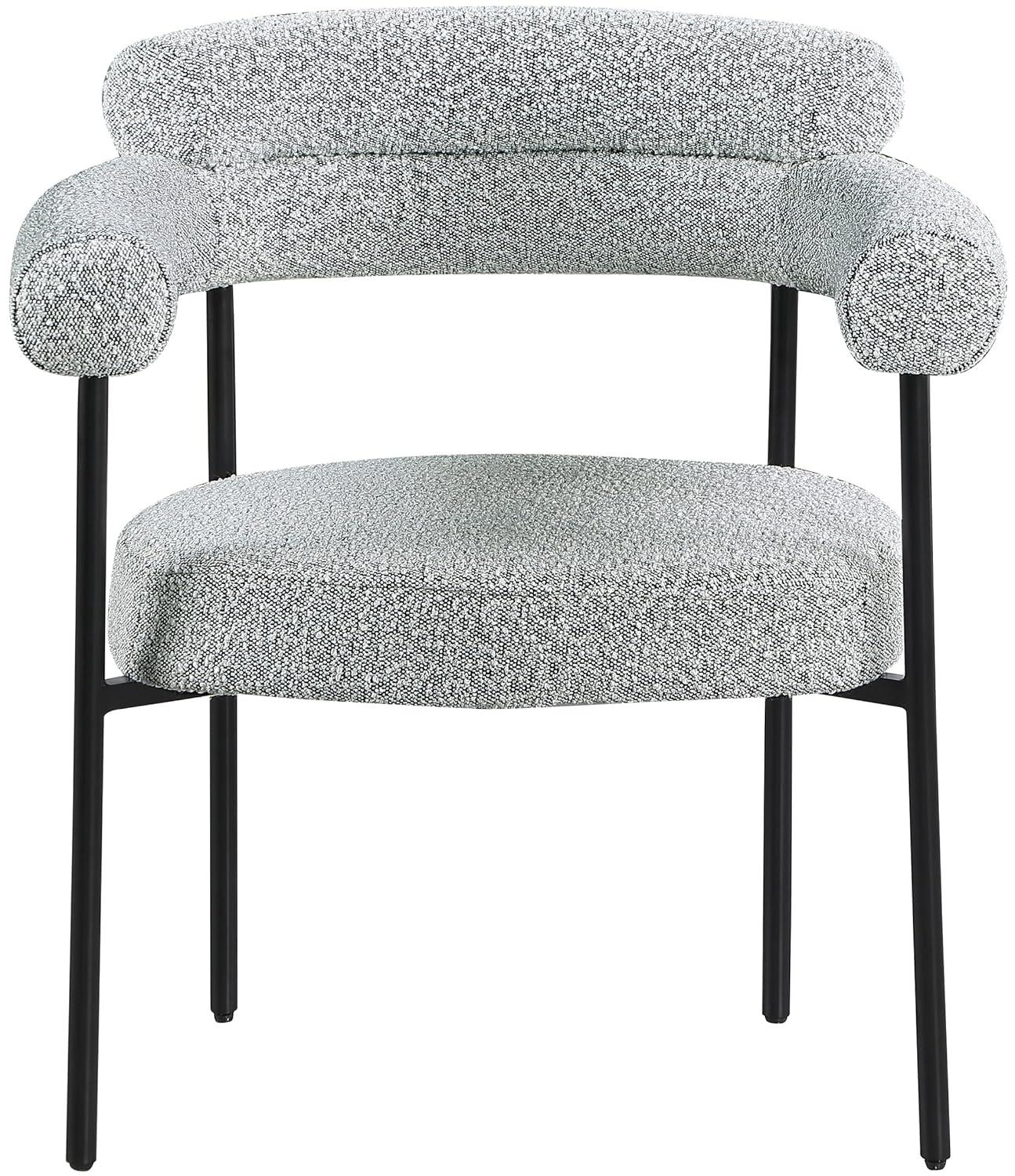 Meridian Furniture Juego de 2 Sillas de Comedor de Tela Boucle Gris Blake