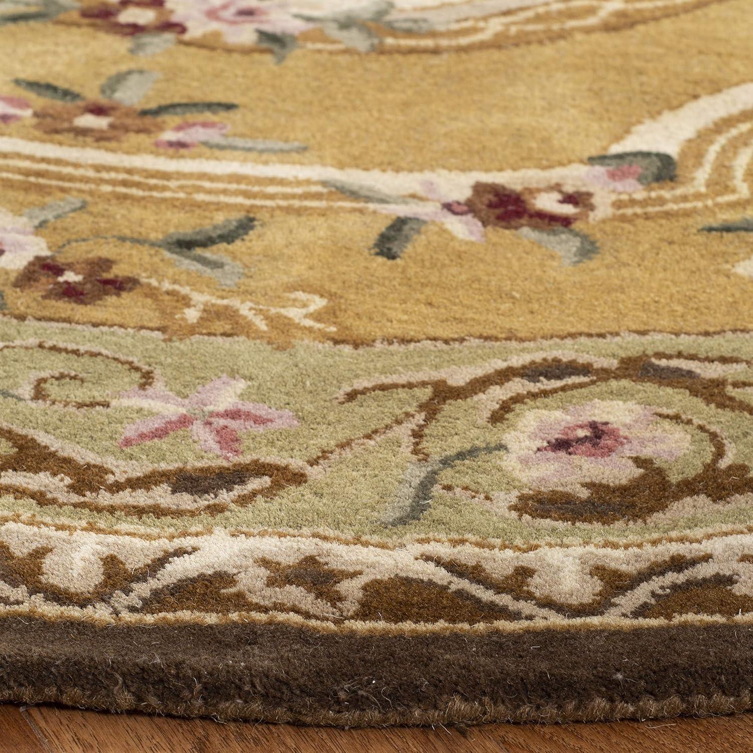 Classic CL280 Hand Tufted Area Rug - Light Gold/Green - 7'6"x9'6" Oval - Safavieh.