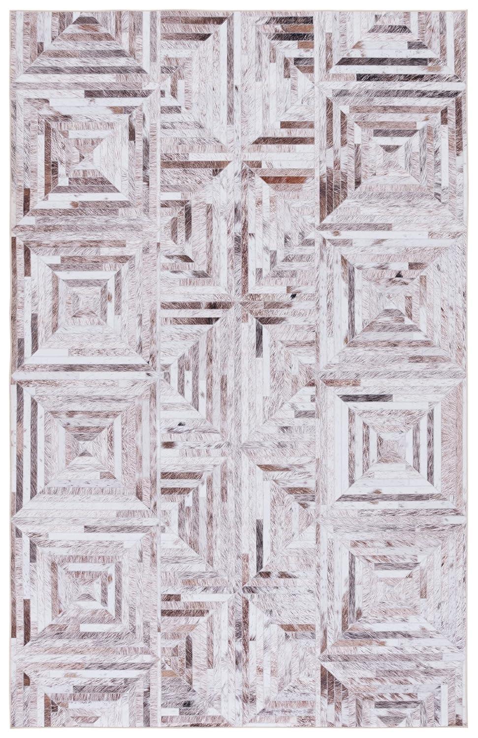 Faux Hide FAH549 Power Loomed Machine Washable Area Rug - Beige/Brown - 8'x10' - Safavieh.