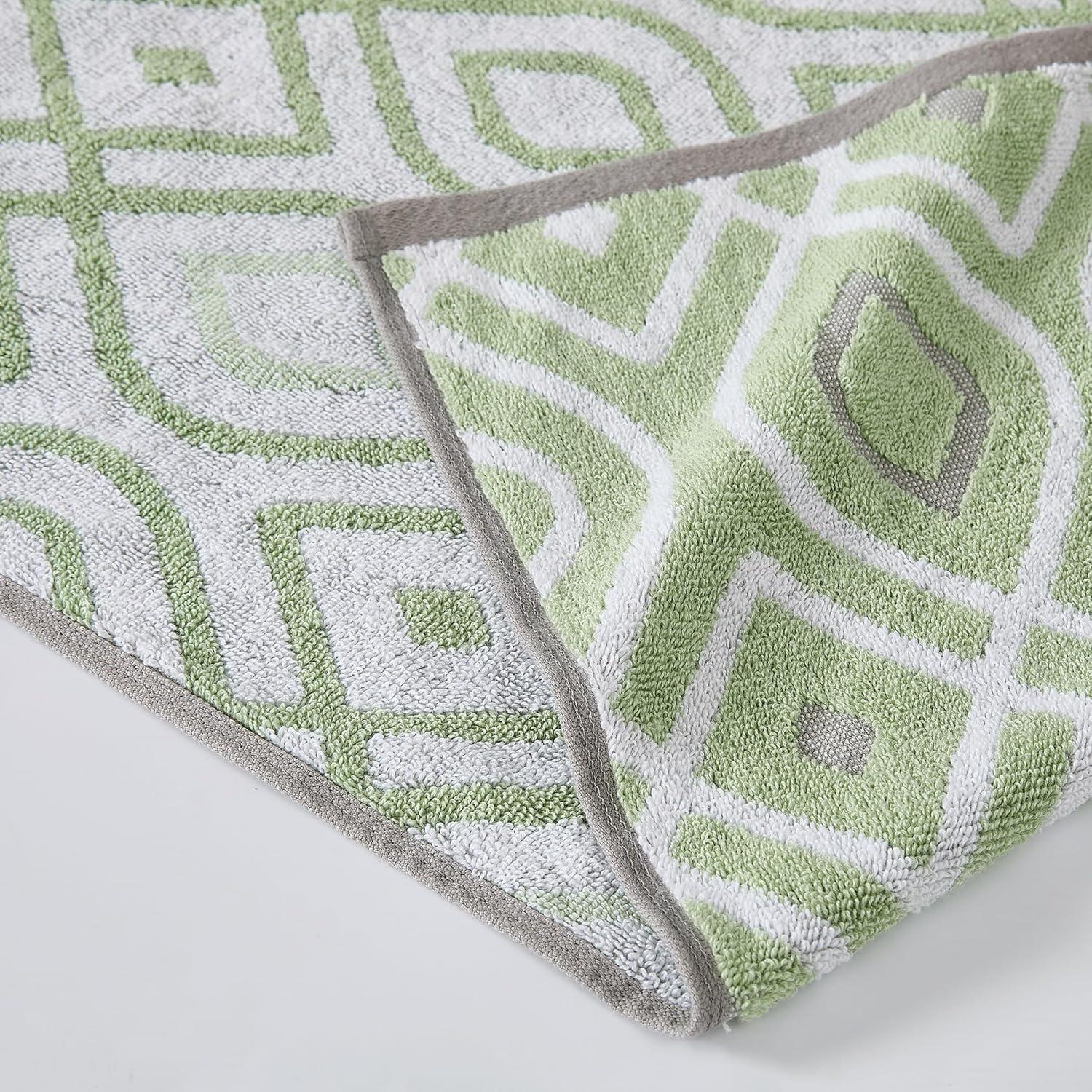 Modern Threads Oxford 6-pc Yarn Dyed Jacquard/Solid Towel Set, Green