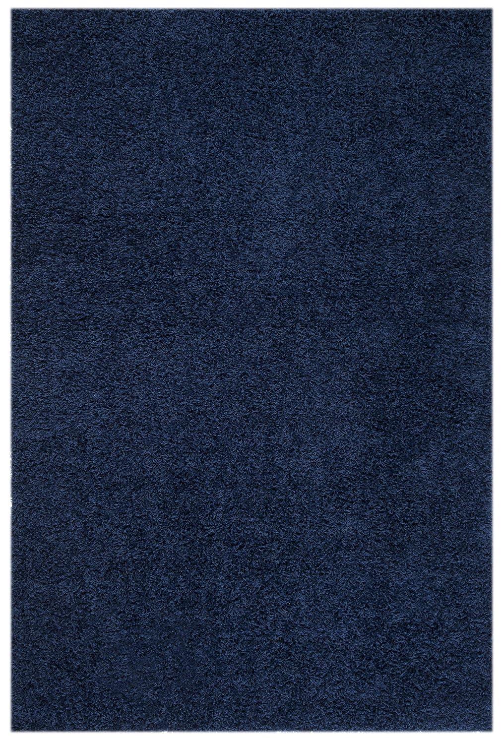 Athens Shag SGA119 Power Loomed Indoor Accent Rug - Navy - 4'x6' - Safavieh