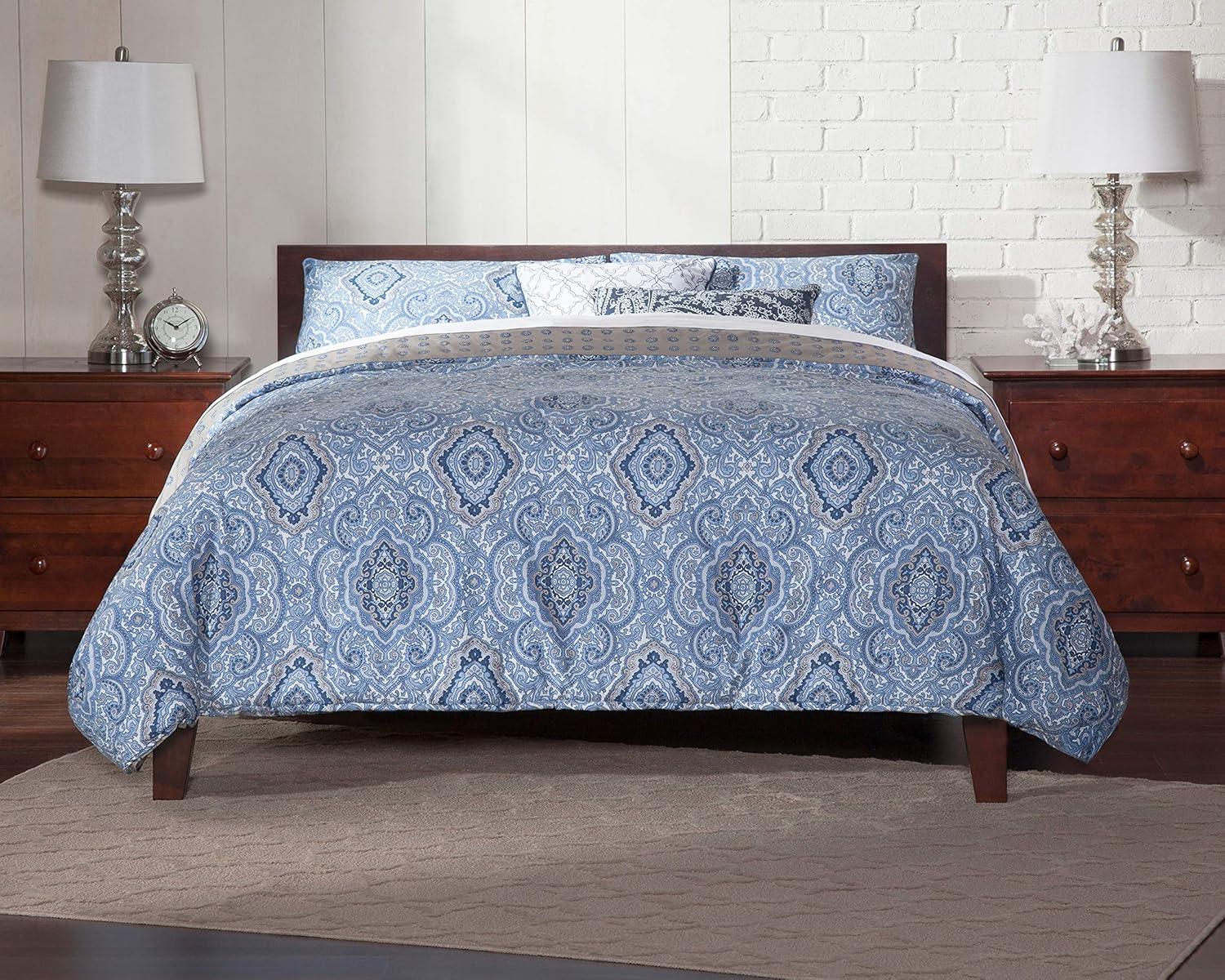 AFI Furnishings Orlando Twin Extra Long Platform Bed with Open Footboard and Turbo Charger in Walnut