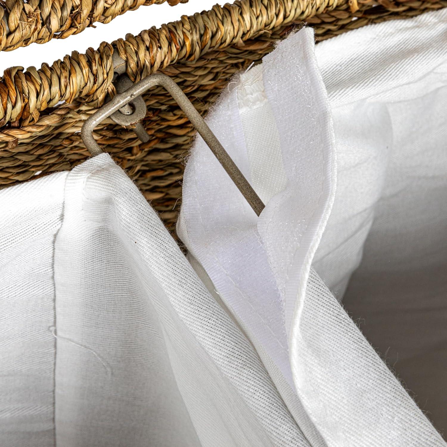 3 Compartment Laundry Sorter, Wicker Laundry Sorter, Gray