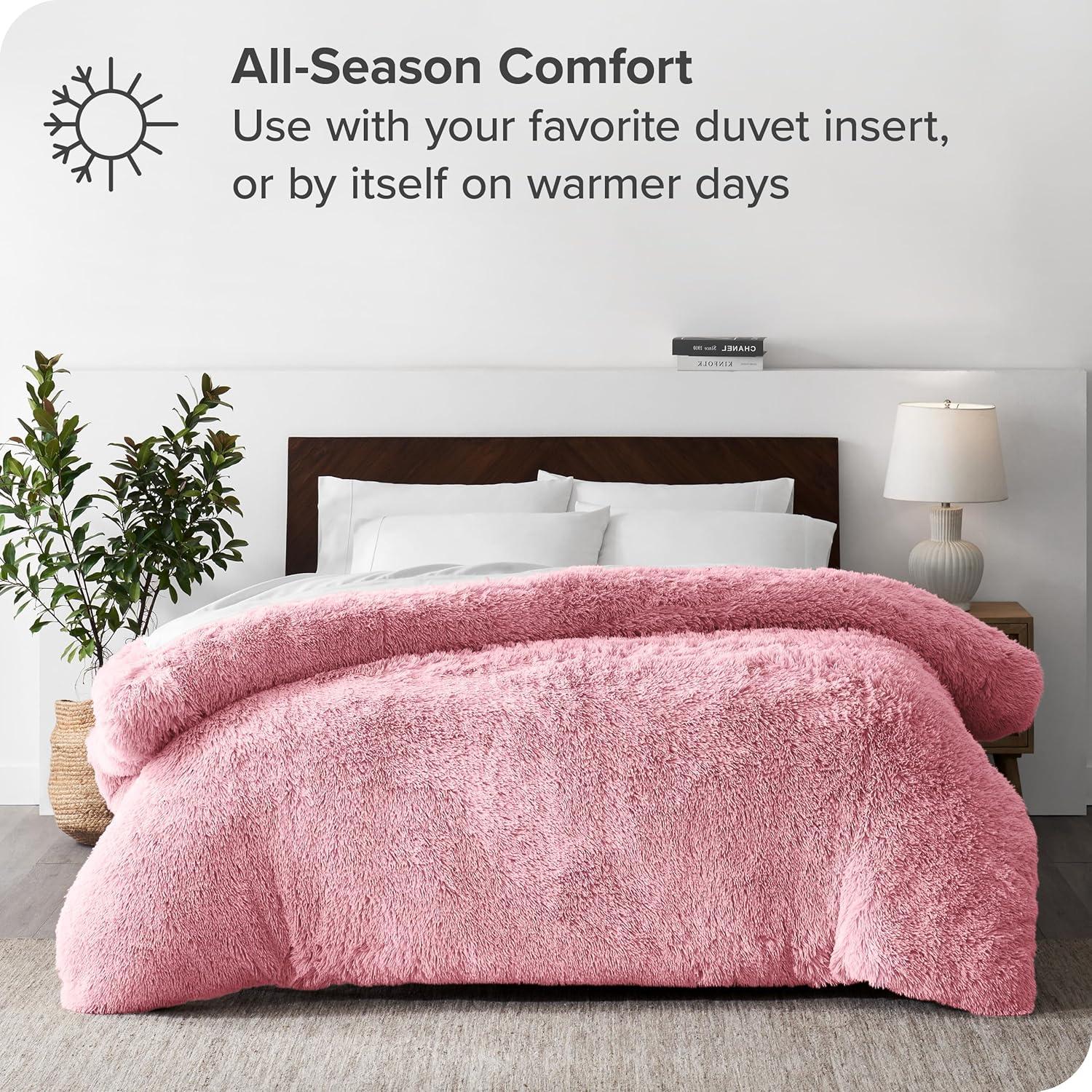 Bare Home Shaggy Fleece Plush Duvet Cover