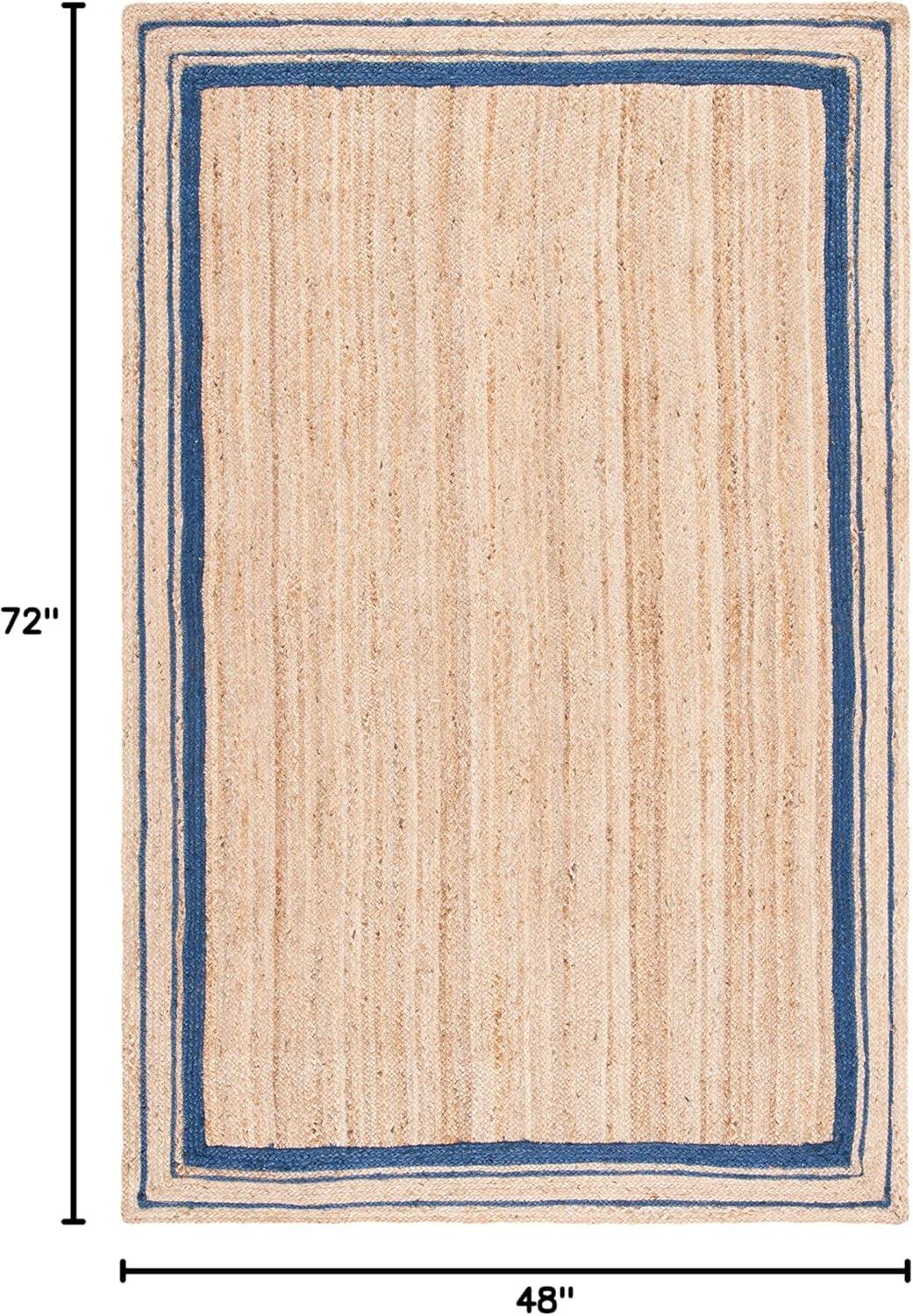 Natural Fiber NF109 Hand Woven Indoor Area Rug - Navy/Natural - 4'x6' - Safavieh