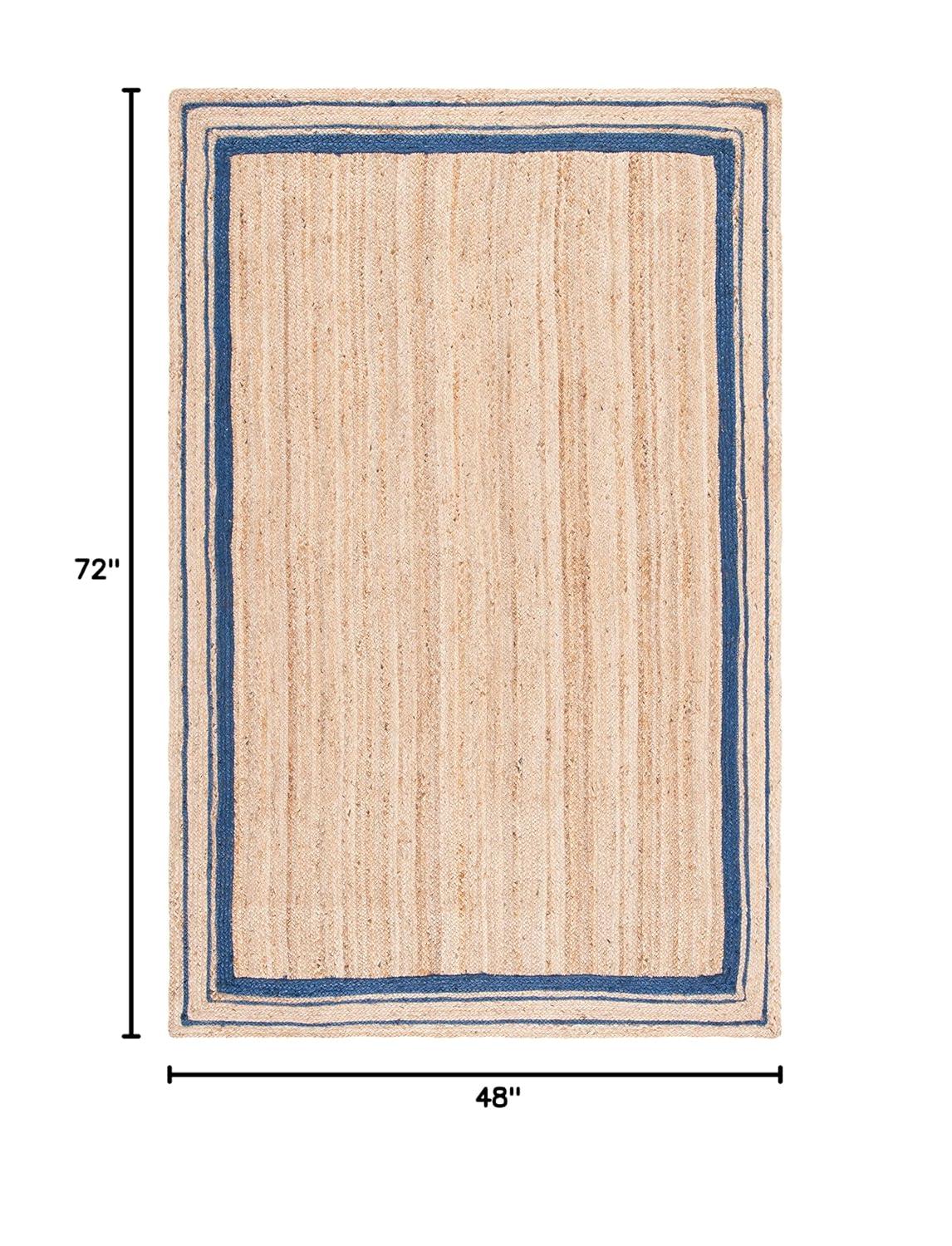 Natural Fiber NF109 Hand Woven Indoor Area Rug - Navy/Natural - 4'x6' - Safavieh
