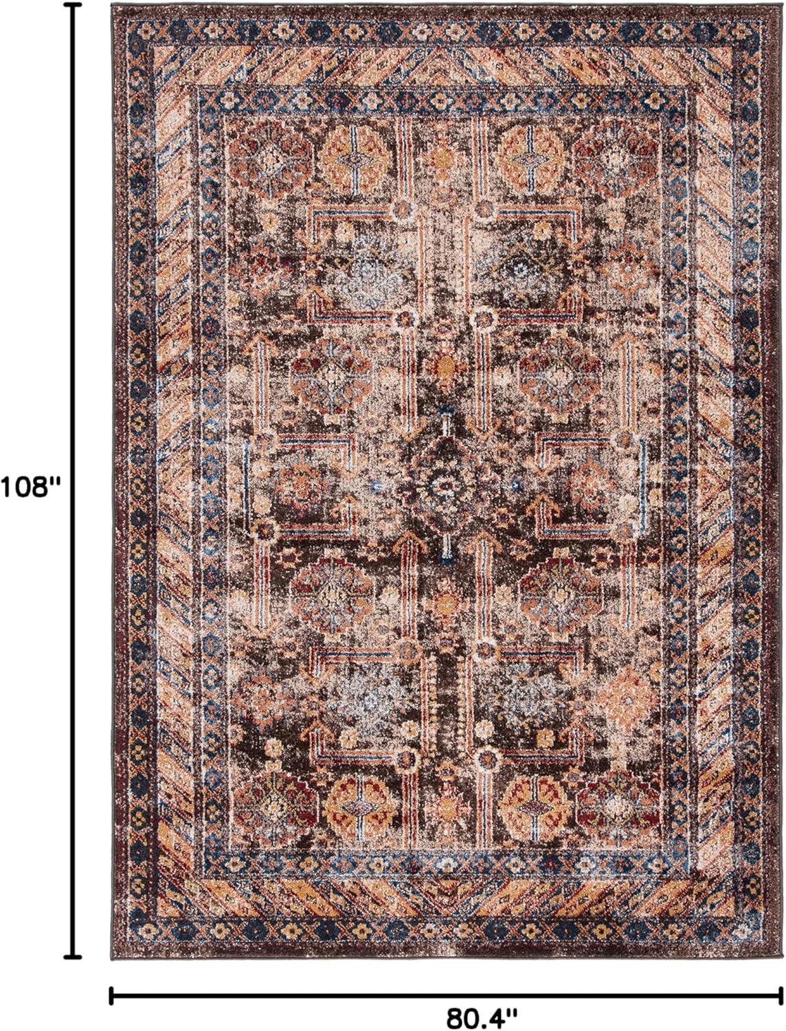 Bijar BIJ653 Power Loomed Indoor Area Rug - Brown/Ivory - 6'7"x9' - Safavieh