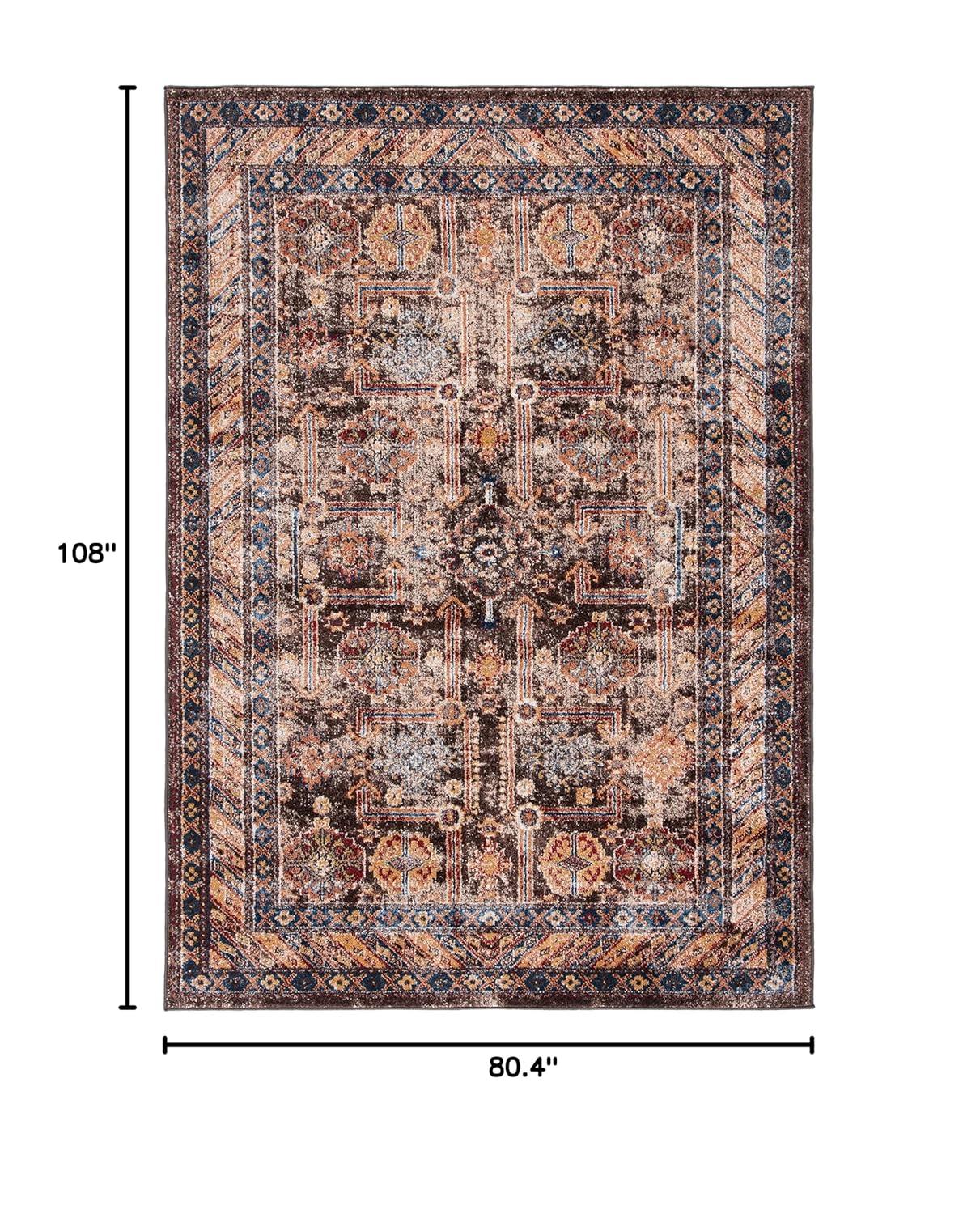 Bijar BIJ653 Power Loomed Indoor Area Rug - Brown/Ivory - 6'7"x9' - Safavieh