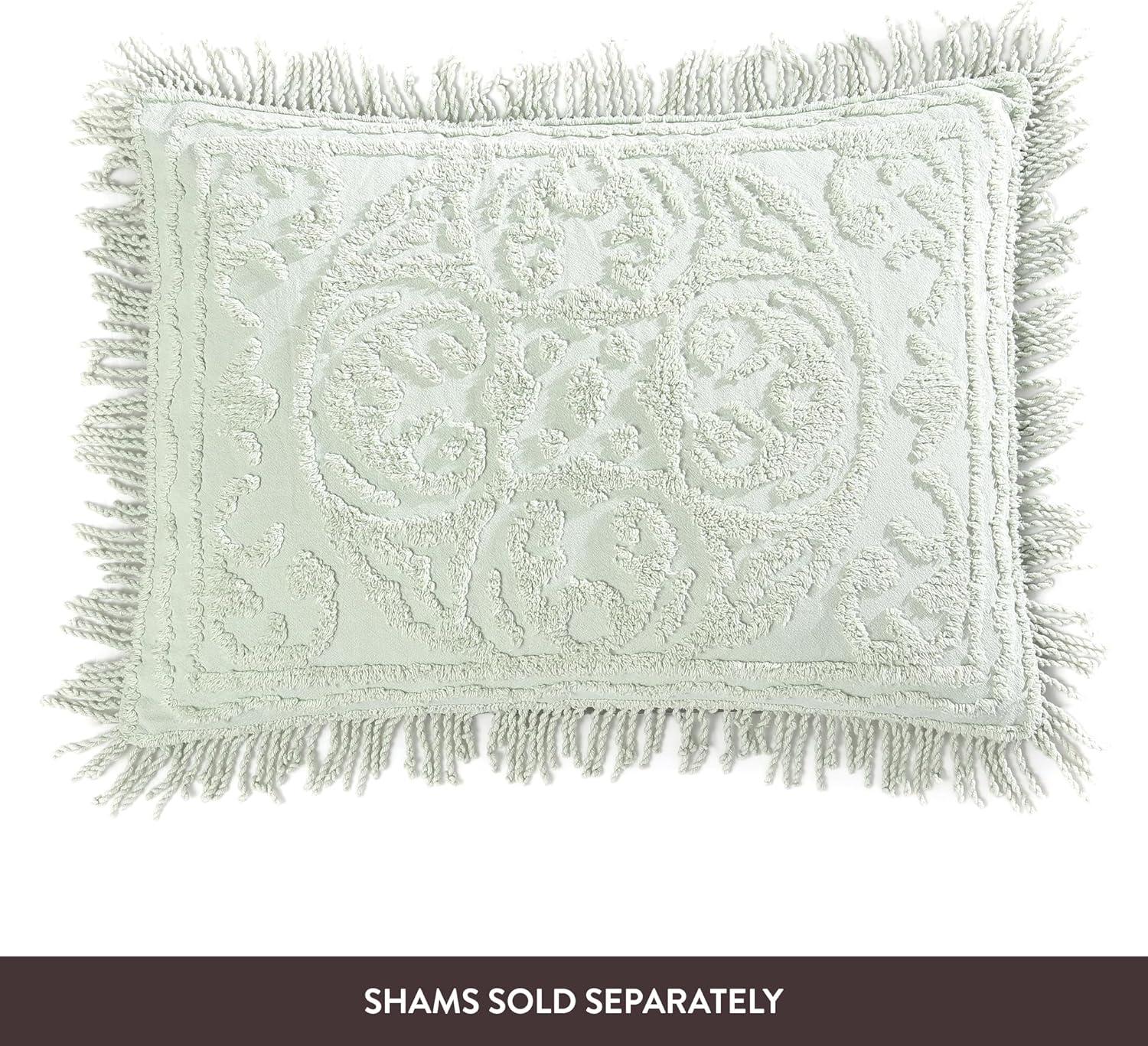Beatrice Home Fashions Medallion Chenille Bedspread, Full, Sage