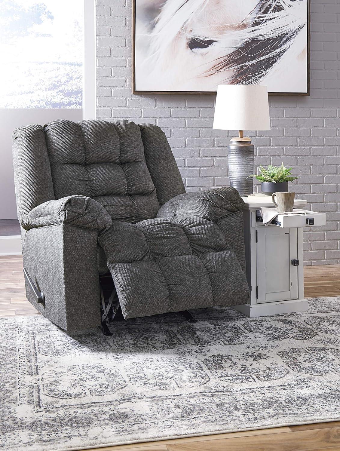 Charcoal Microfiber Massage Recliner with Metal Frame