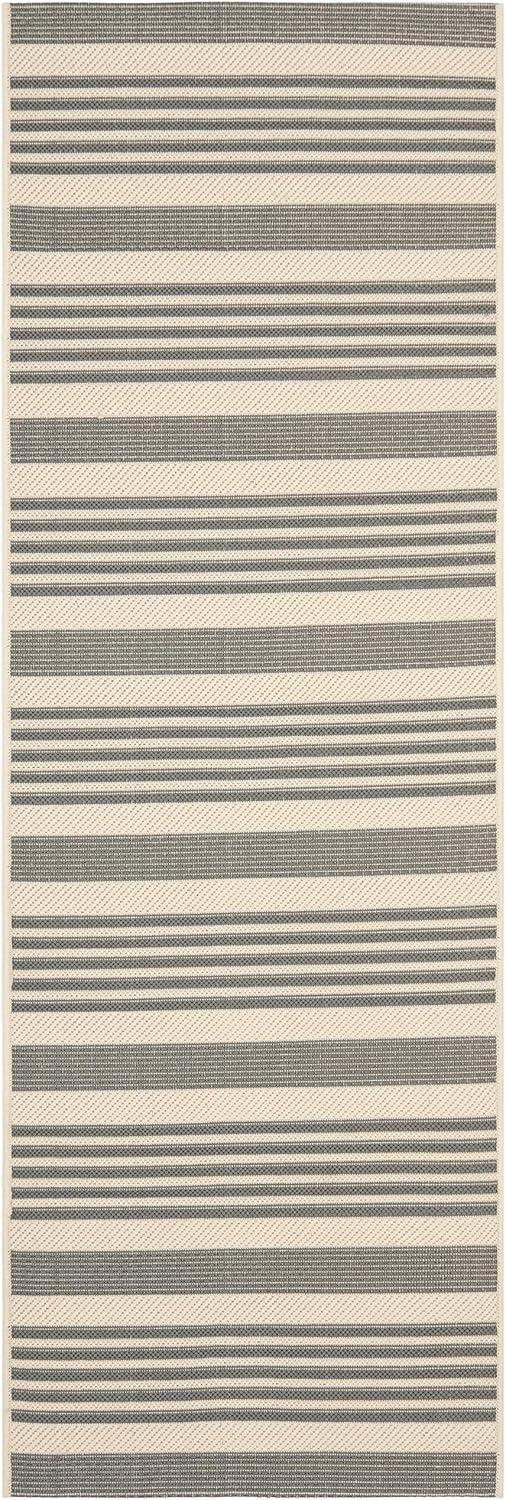 Courtyard CY6062 Power Loomed Indoor/Outdoor Runner Rug - Grey/Bone - 2'3"x10' - Safavieh.