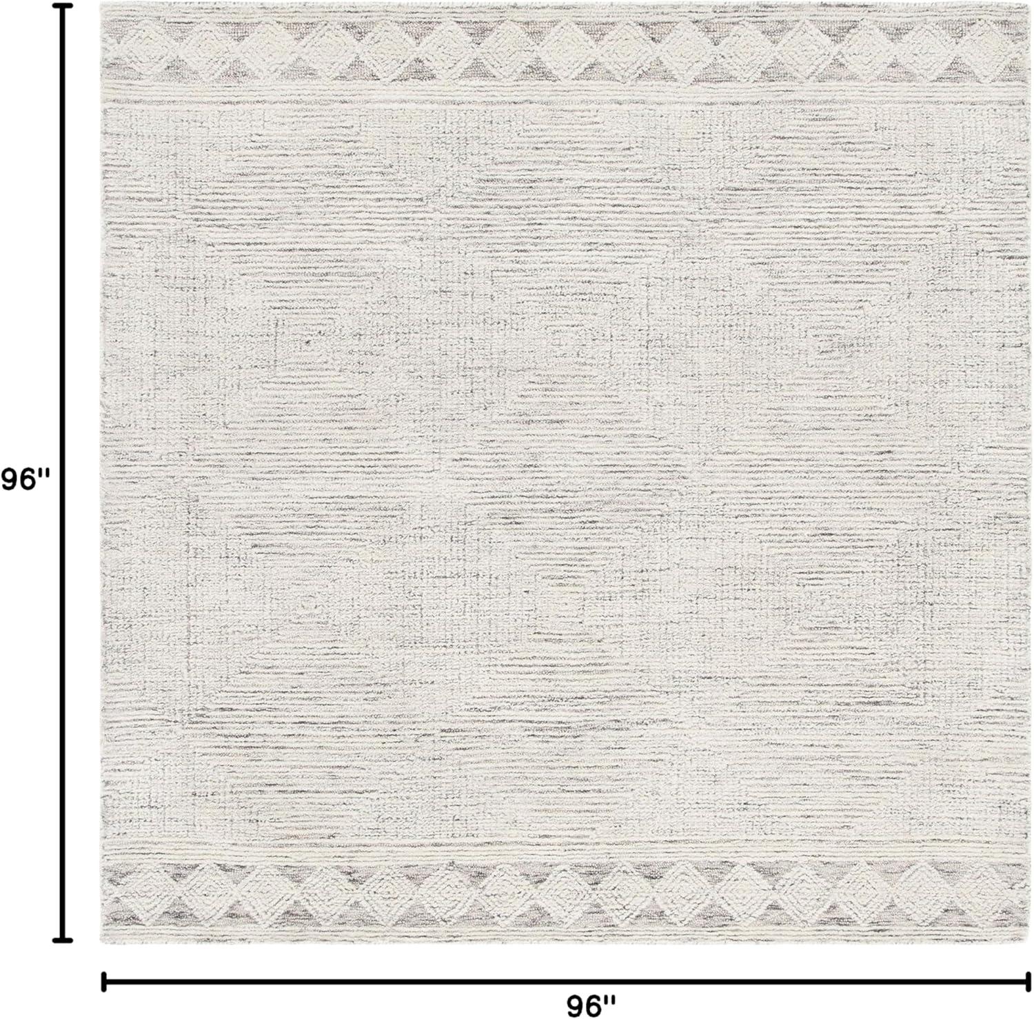 Abstract ABT349 Hand Tufted Area Rug - Ivory/Grey - 8'x8' - Safavieh .