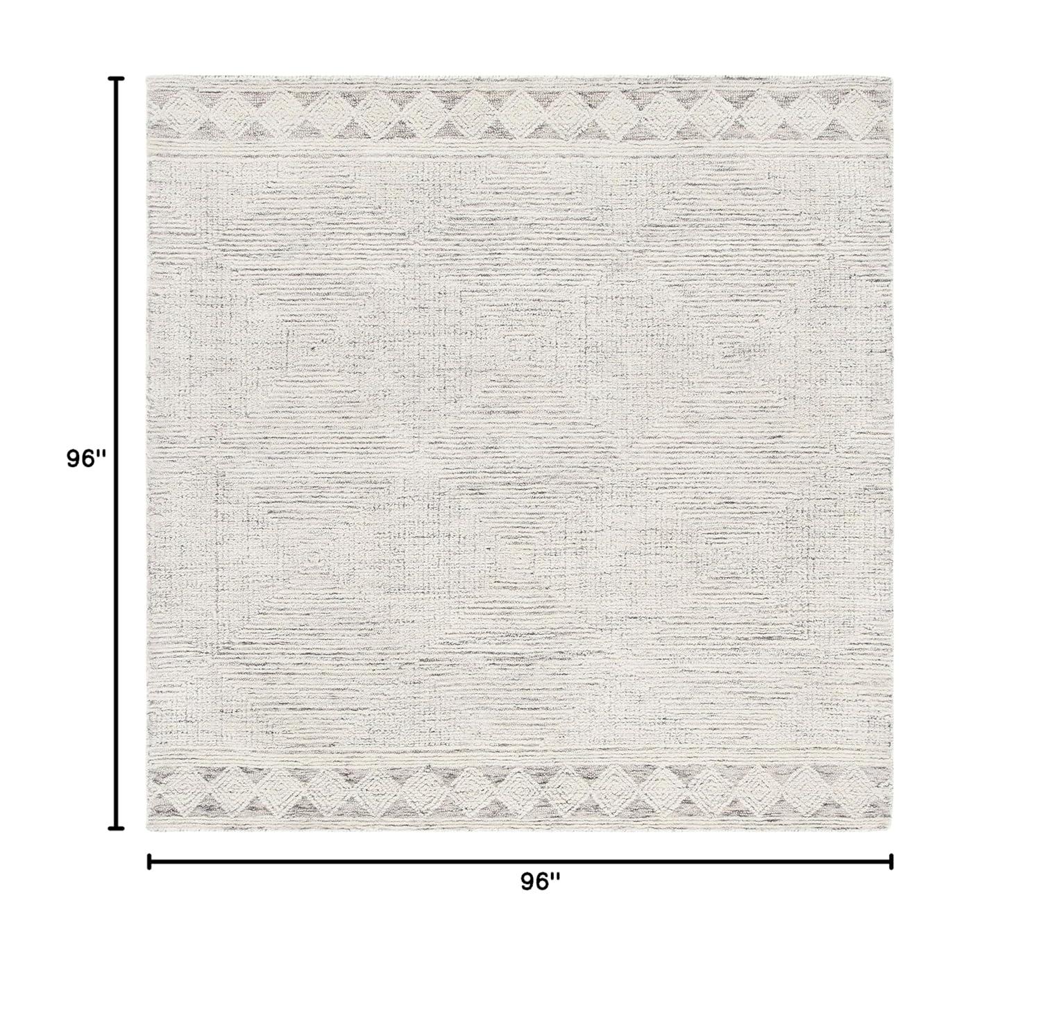 Abstract ABT349 Hand Tufted Area Rug - Ivory/Grey - 8'x8' - Safavieh .