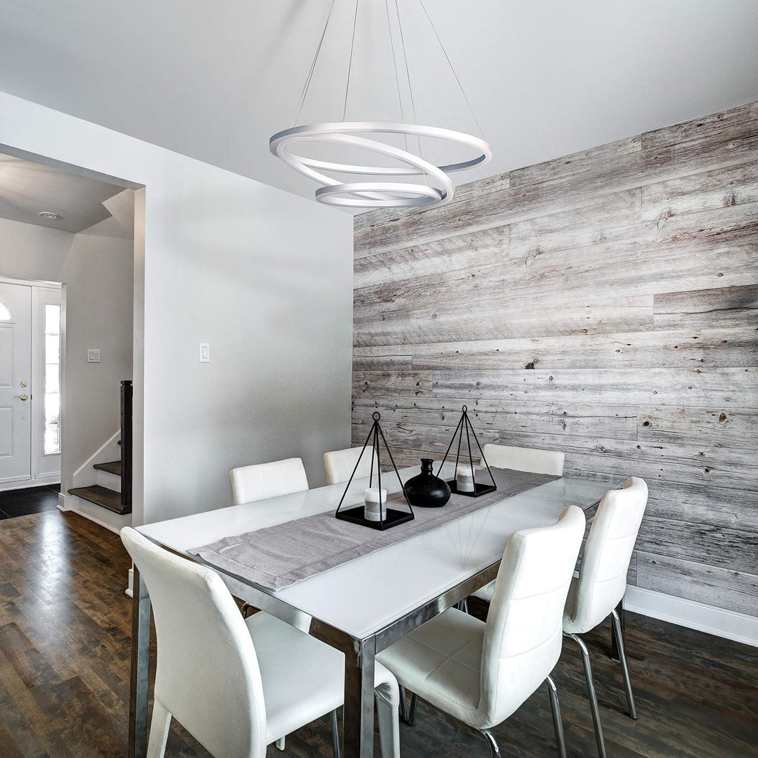 VONN Lighting Tania Trio 32-in Integrated LED Ring Pendant Height Adjustable ETL Certified Circular Chandelier