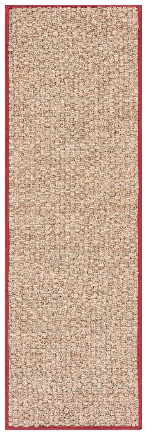 Natural Fiber NF114 Power Loomed Indoor Runner Rug - Natural/Red - 2'6"x6' - Safavieh.