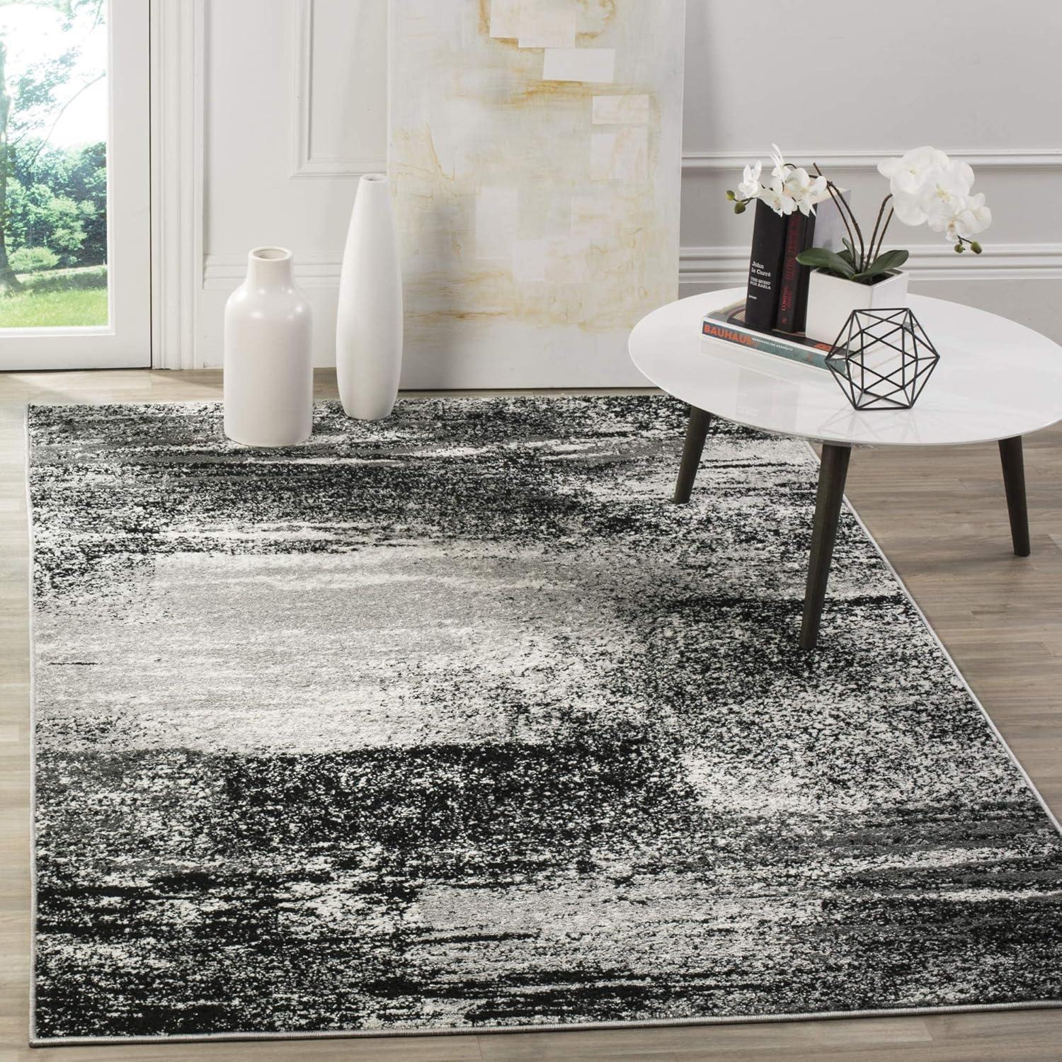 SAFAVIEH Adirondack Rudyard Abstract Area Rug, Silver/Black, 5'1" x 7'6"