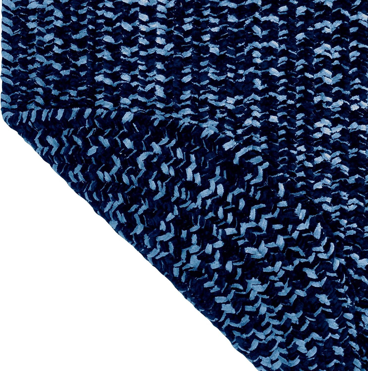 Better Trends Chenille Tweed Braid Collection is Durable and Stain Resistant Reversible Indoor Area Utility Rug 100% Polyester in Vibrant Colors, 22" x 40" Oval, Navy & Smoke Blue