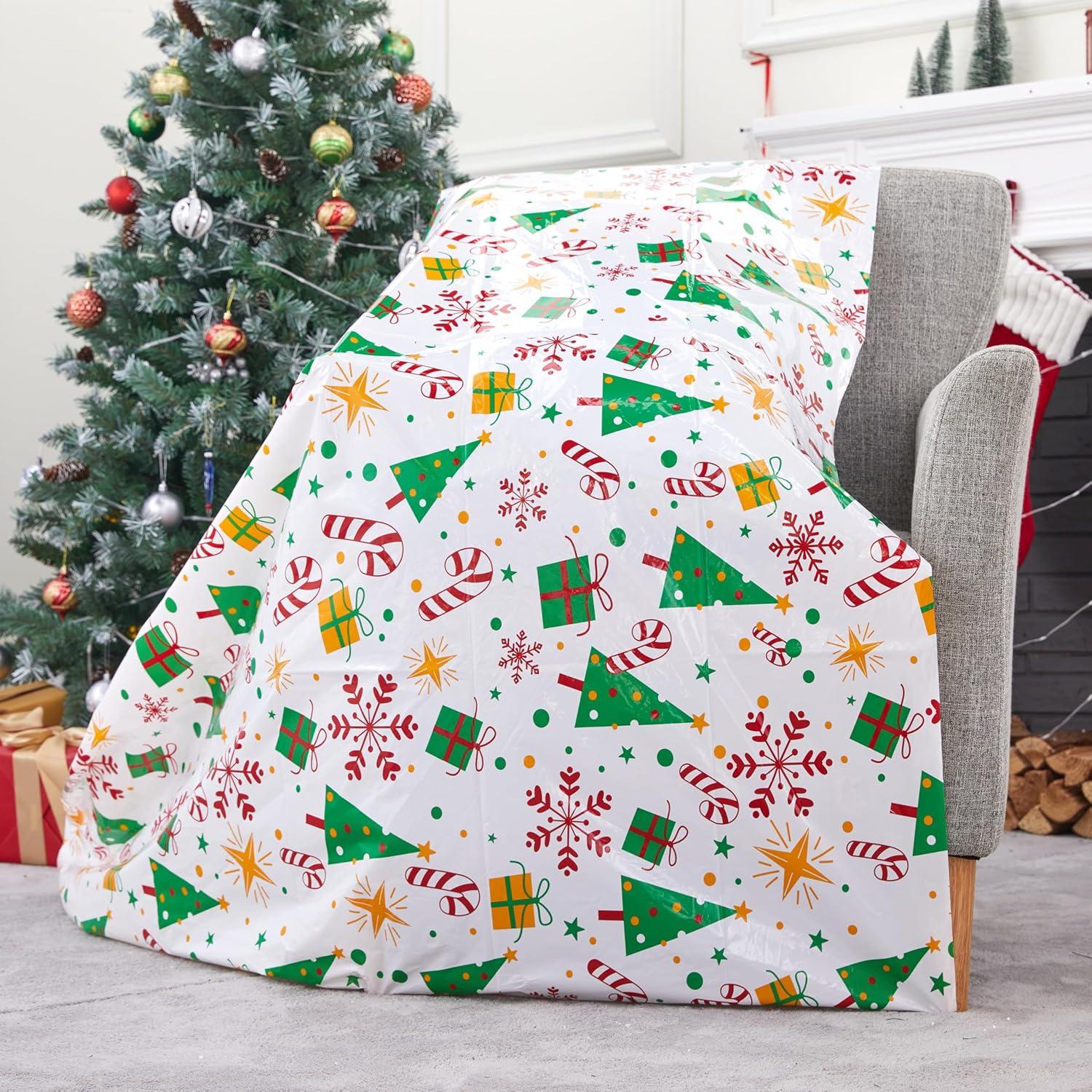 JOYFY 2 PCS Jumbo Christmas Bike Bags with Gift Tags - 72” x 60” Bags for Xmas Gift - Red + White