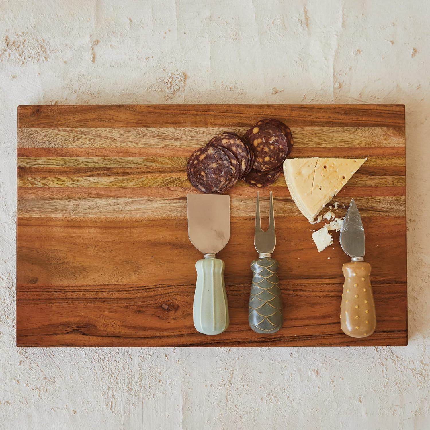 Natural Acacia and Mango Wood Rectangular Cutting Board