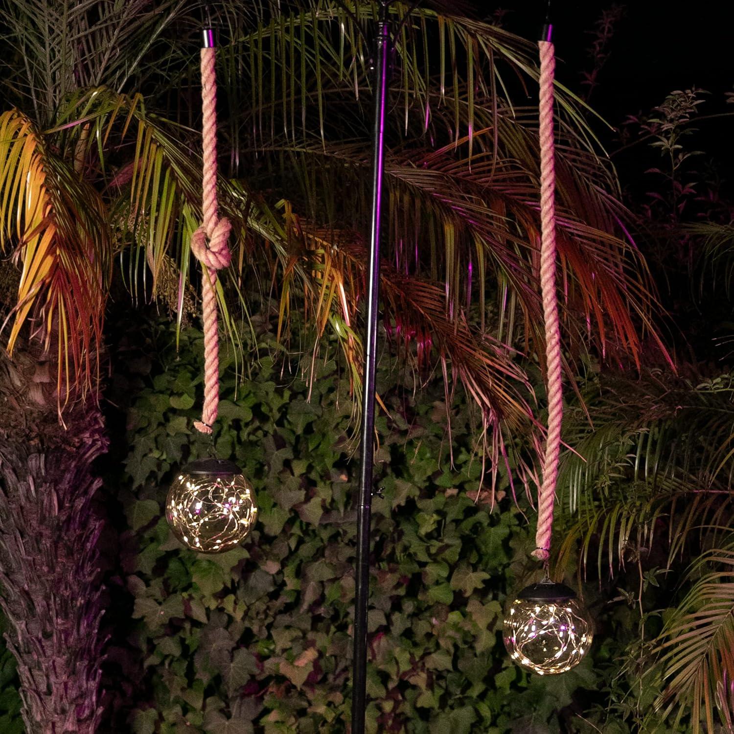 Exhart 37.4'' Solar Powered Integrated LED Outdoor Lantern (Set of 2)