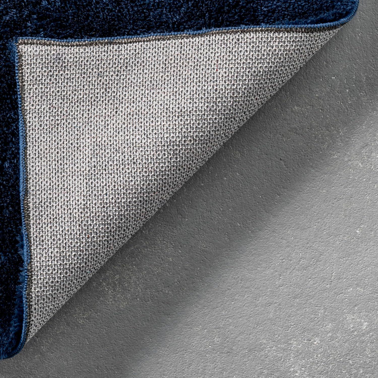 Nuloom Loni Cozy Plush Solid Pet Friendly Premium Machine Washable Shag Area Rug, 4' x 6', Navy