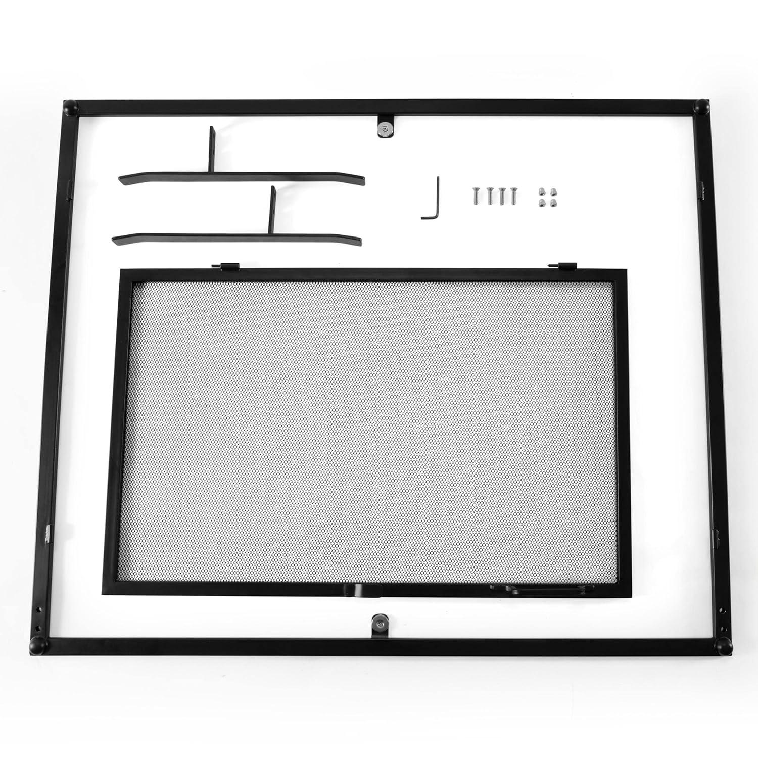 BIRDROCK HOME Fireplace Screen with Doors - Decorative - Easy Assembly - Heavy Duty - Handcrafted