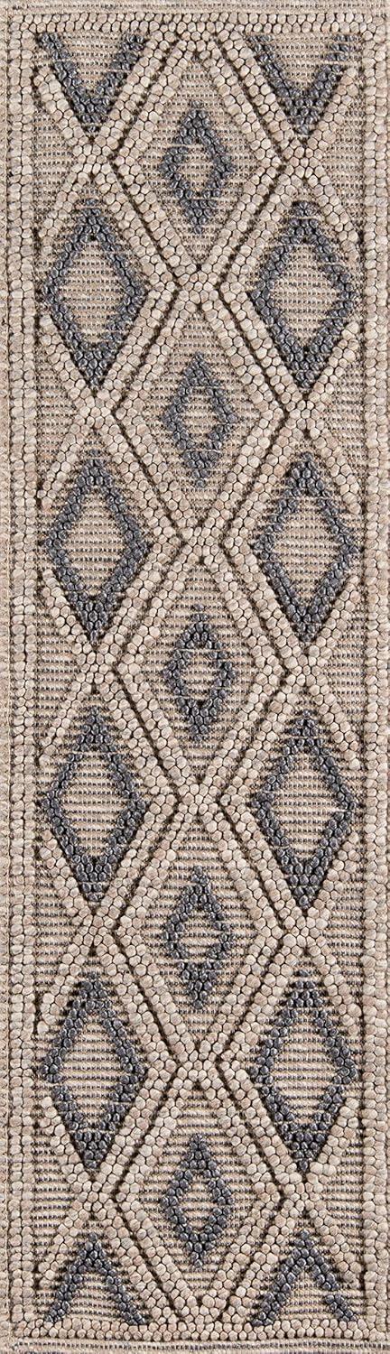 Momeni Andes Hand Woven Wool and Viscose Beige Runner 2'3" X 8'