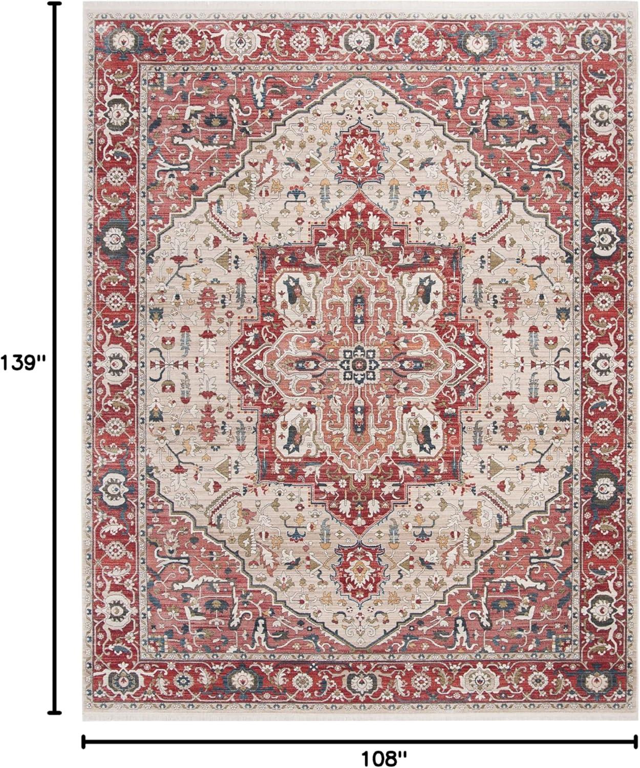 Vintage Persian VTP479 Power Loomed Area Rug - Red/Ivory - 9'x11'7" - Safavieh.