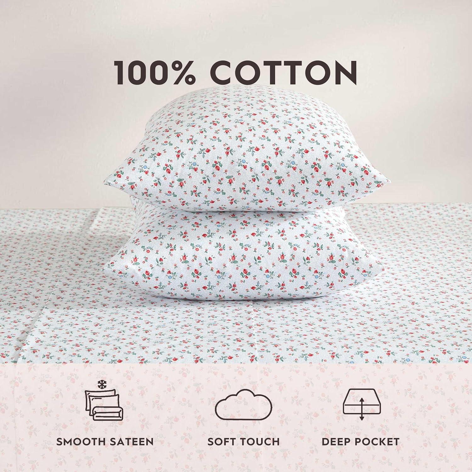 Laura Ashley Printed Cotton Percale Sheet Set