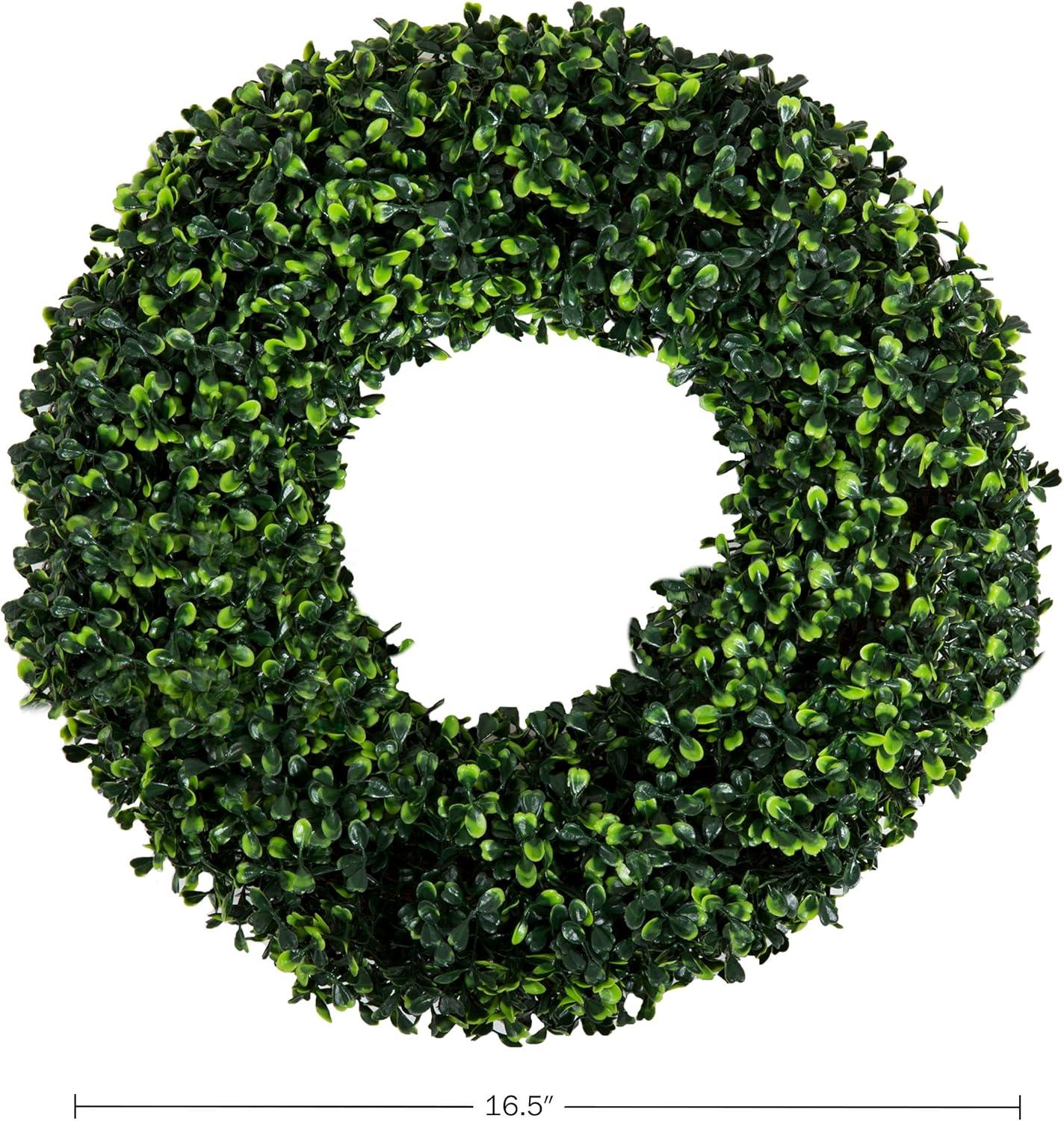 Pure Garden Outdoor/Indoor Artificial Boxwood Wreath