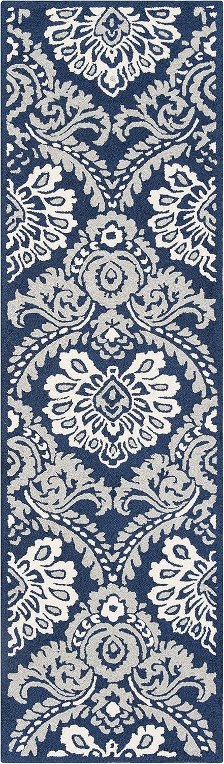 Blossom BLM106 Hand Tufted Indoor Runner Rug - Blue/Ivory - 2'3"x6' - Safavieh