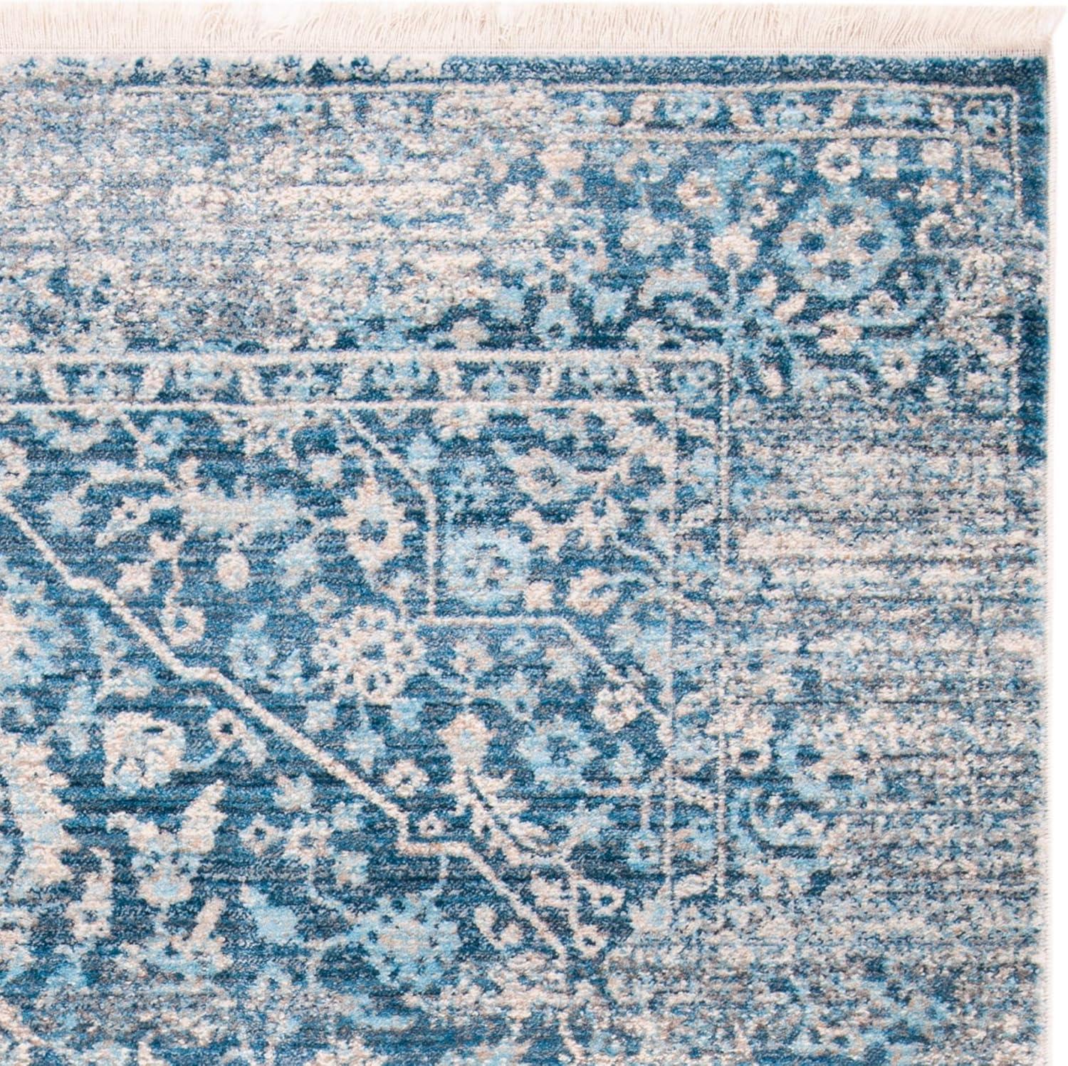Vintage Persian VTP484 Power Loomed Runner Rug - Blue/Ivory - 2'2"x12' - Safavieh.